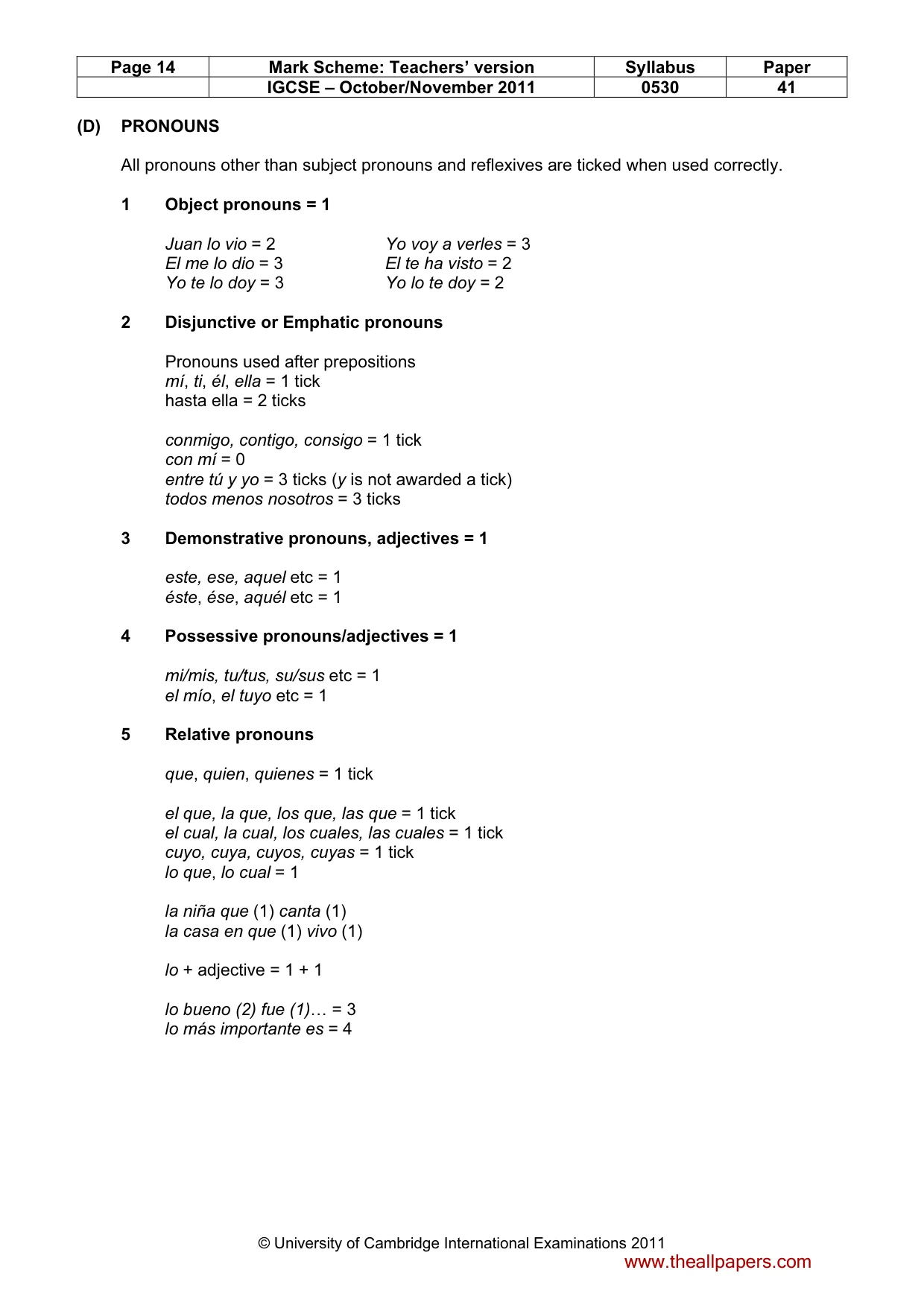 Mark scheme, page 14 of 19