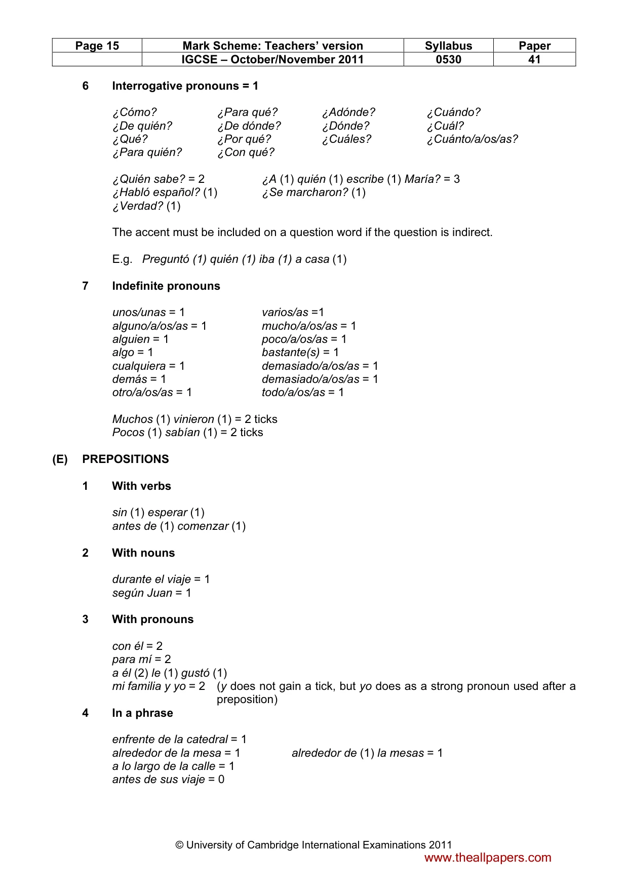 Mark scheme, page 15 of 19