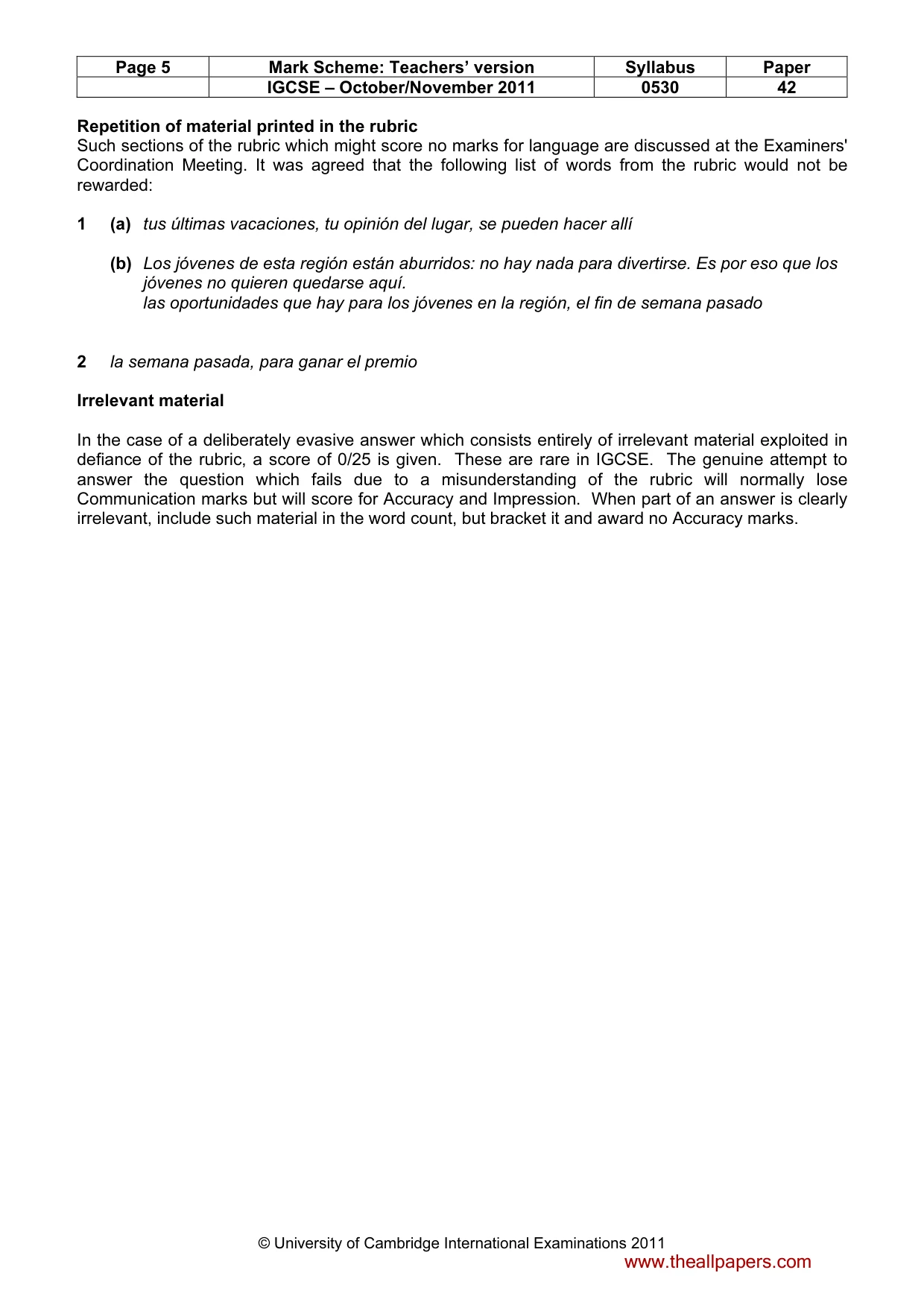 Mark scheme, page 5 of 19
