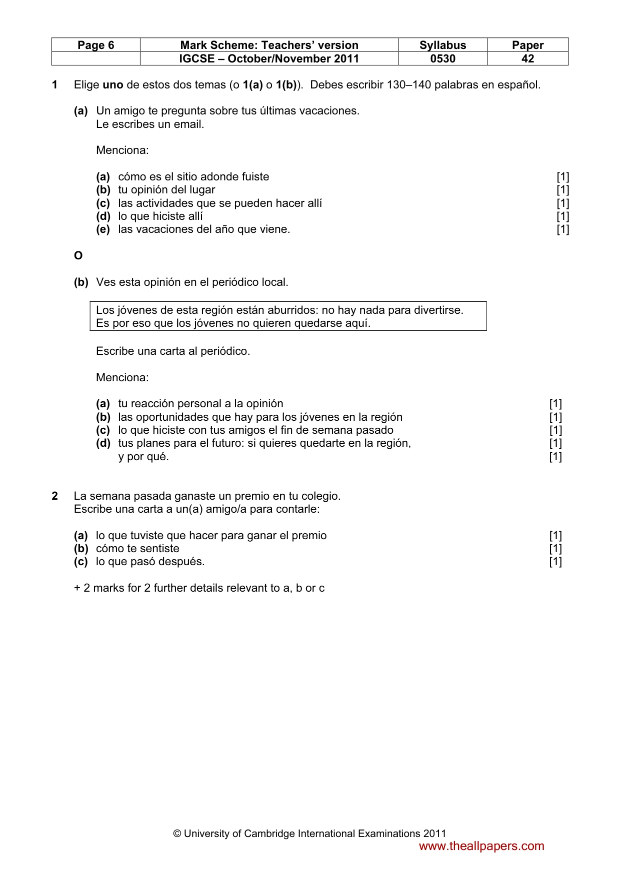 Mark scheme, page 6 of 19