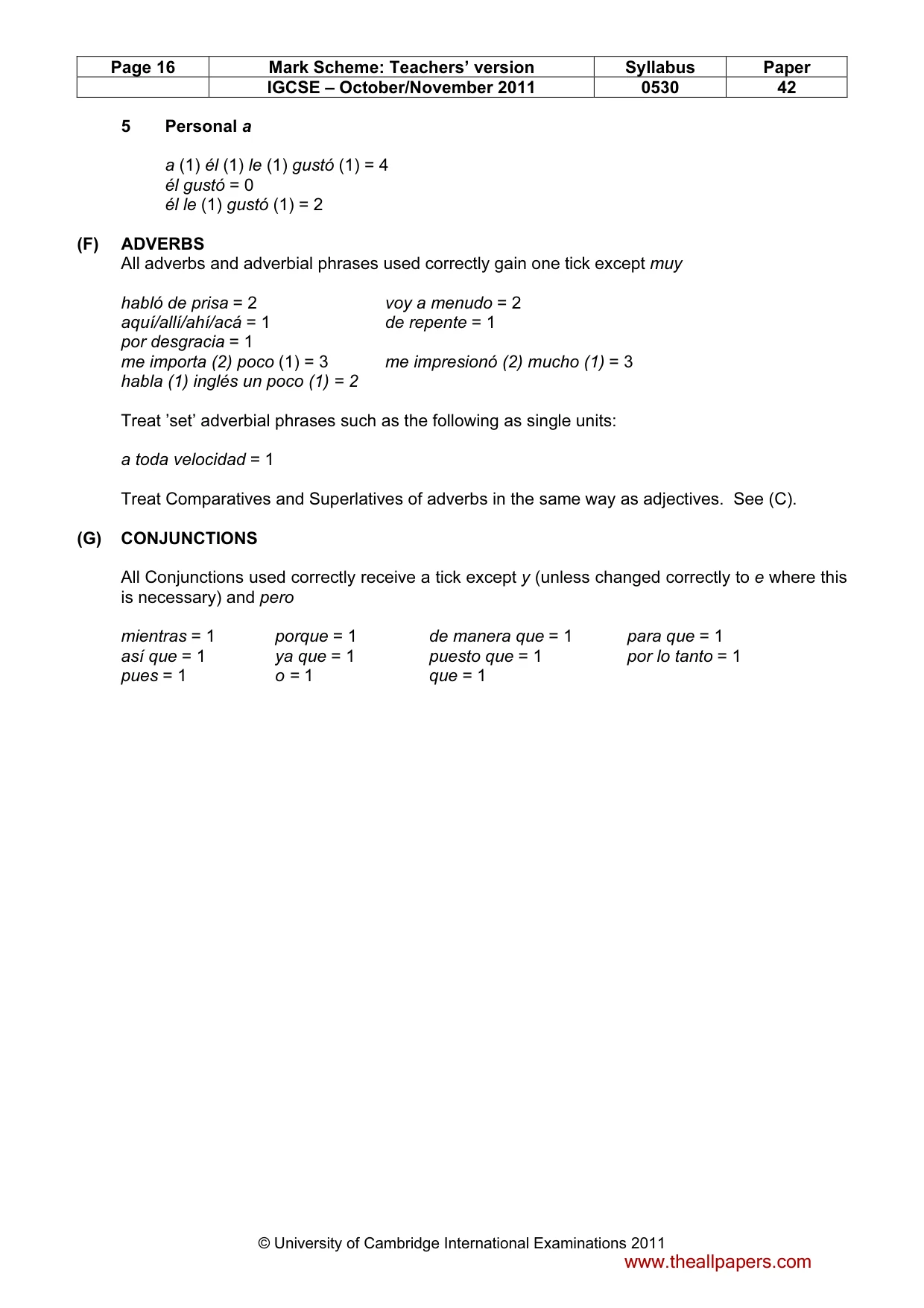 Mark scheme, page 16 of 19