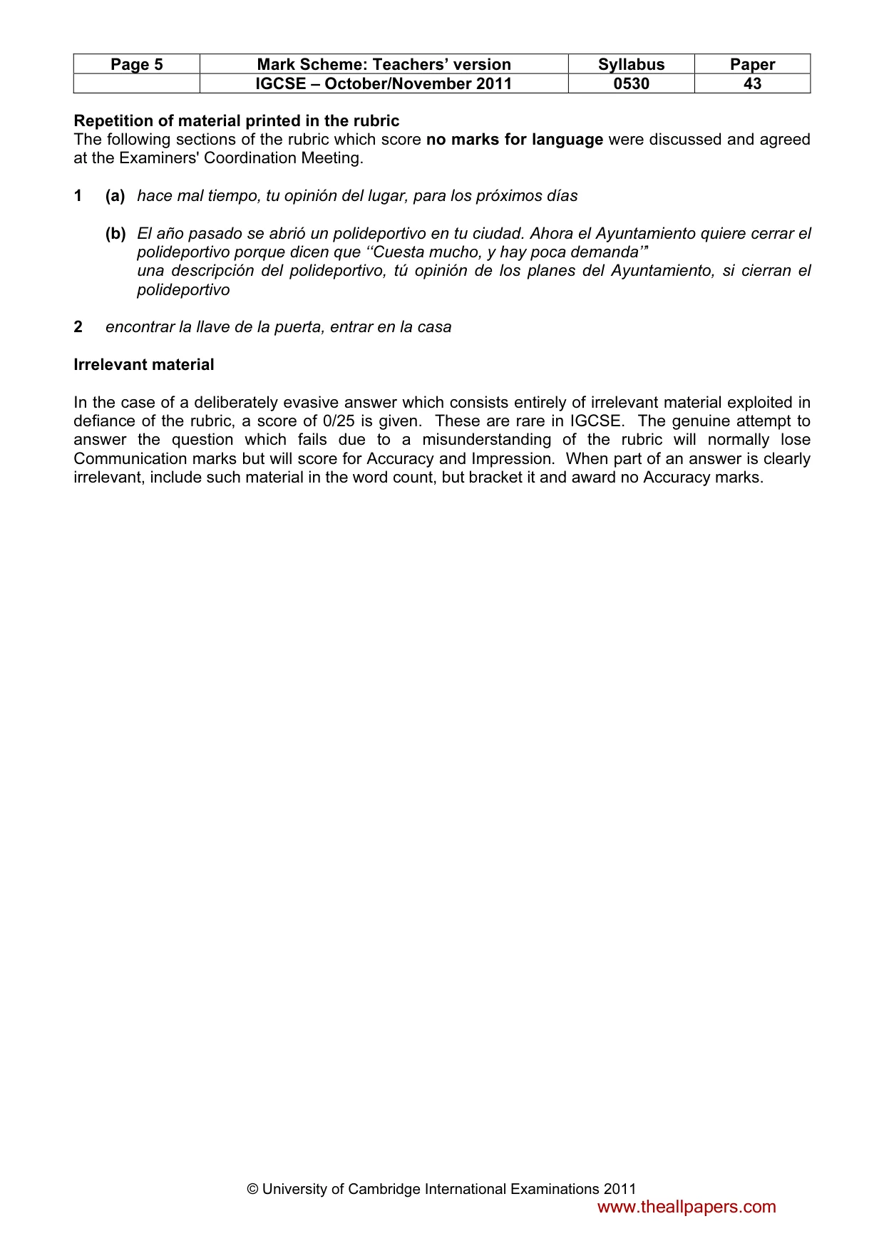 Mark scheme, page 5 of 19
