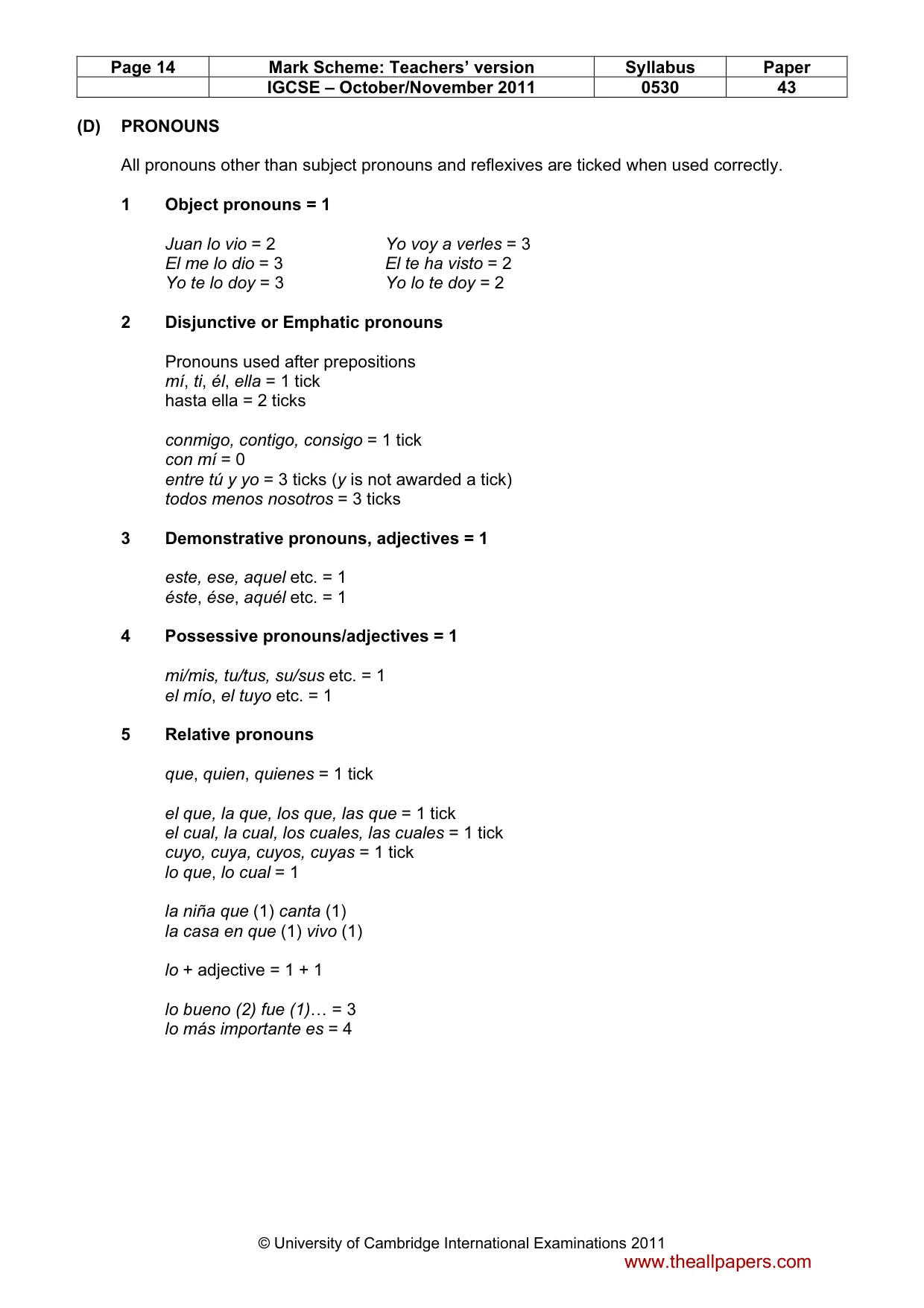 Mark scheme, page 14 of 19