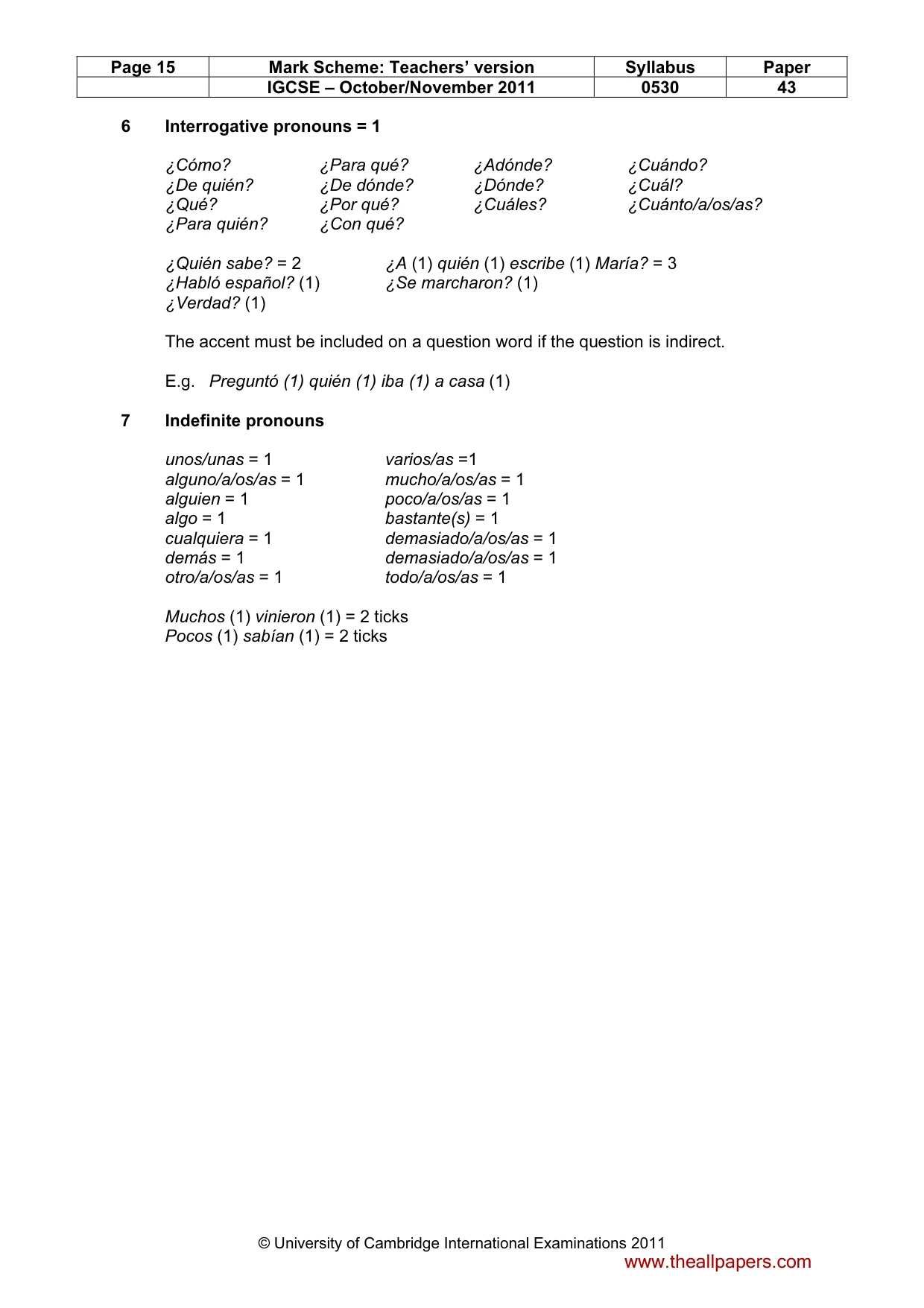 Mark scheme, page 15 of 19