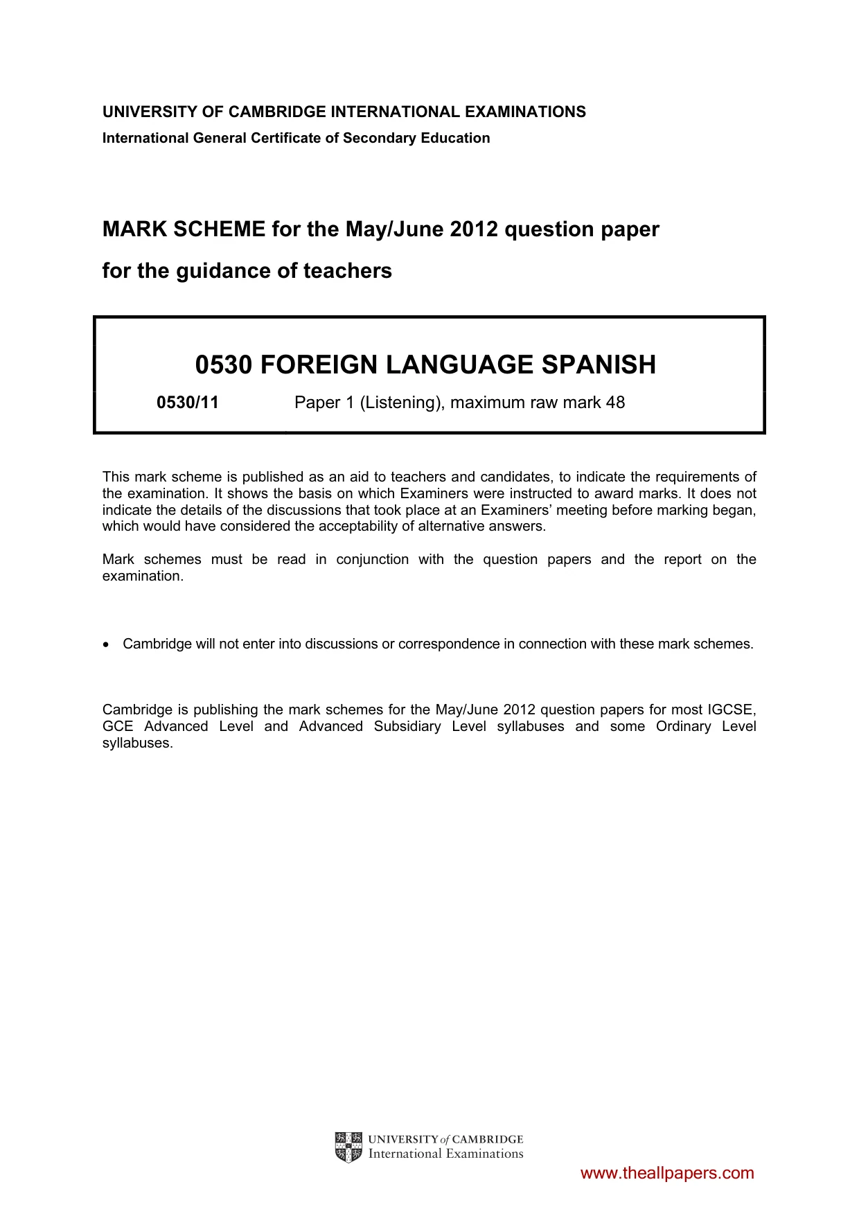 Mark scheme, page 1 of 5