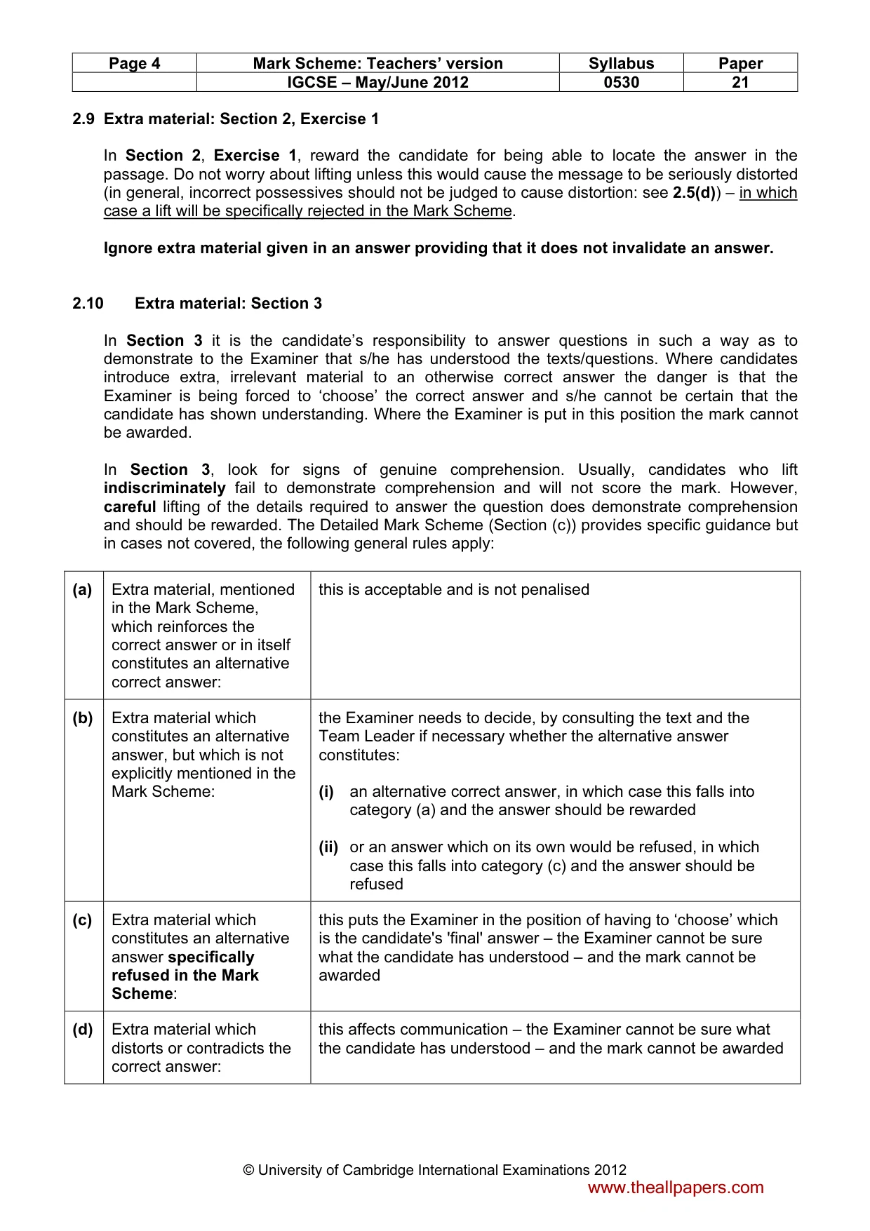 Mark scheme, page 4 of 13