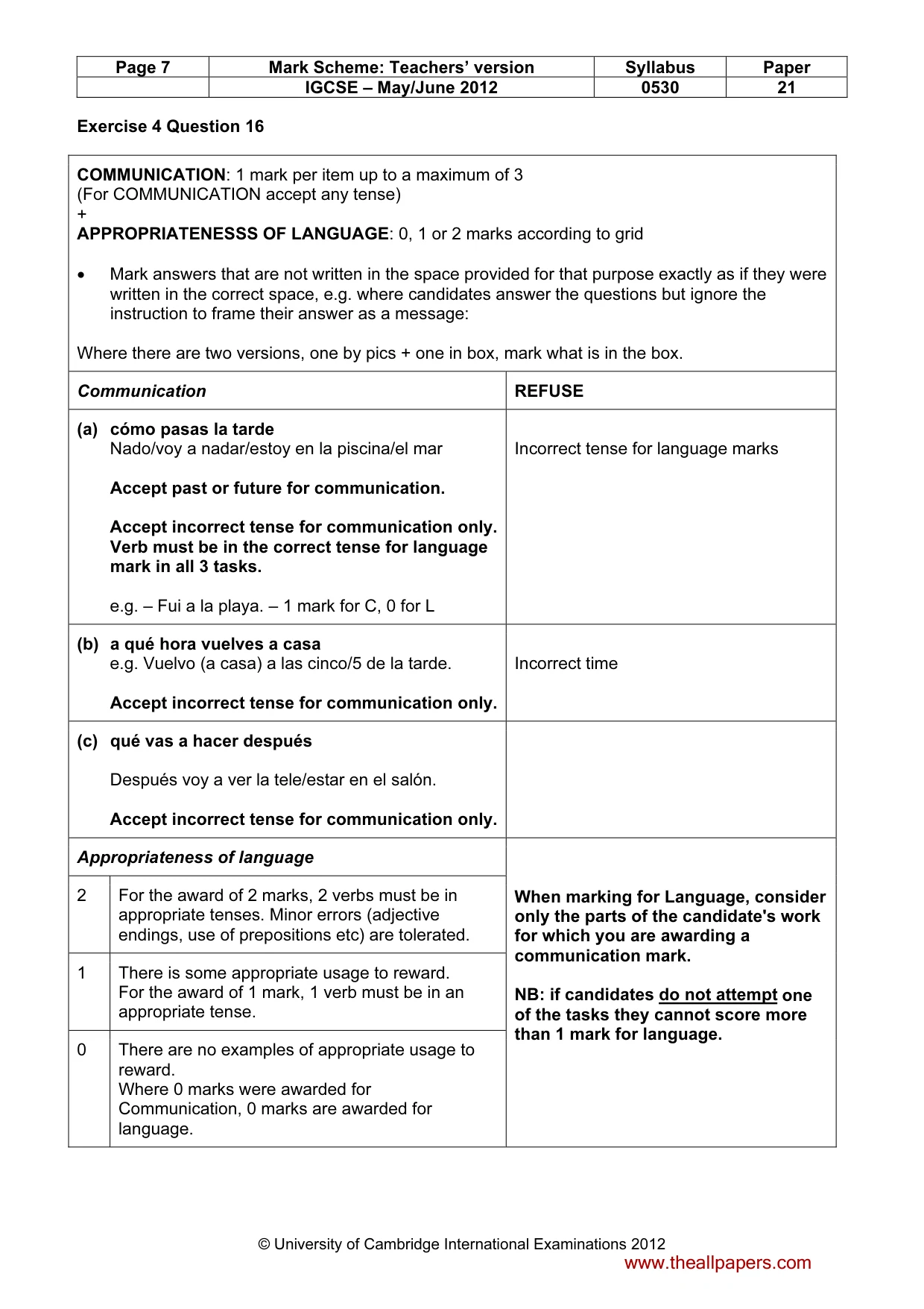 Mark scheme, page 7 of 13