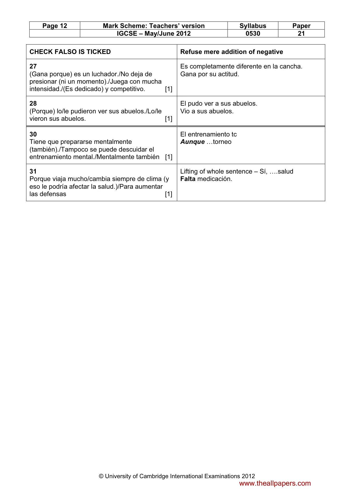 Mark scheme, page 12 of 13