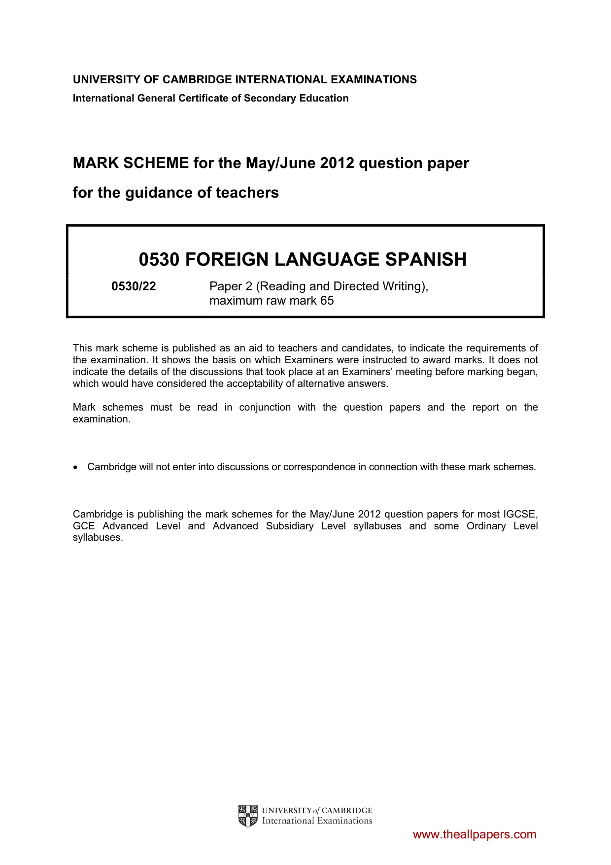 Mark scheme, page 1 of 12