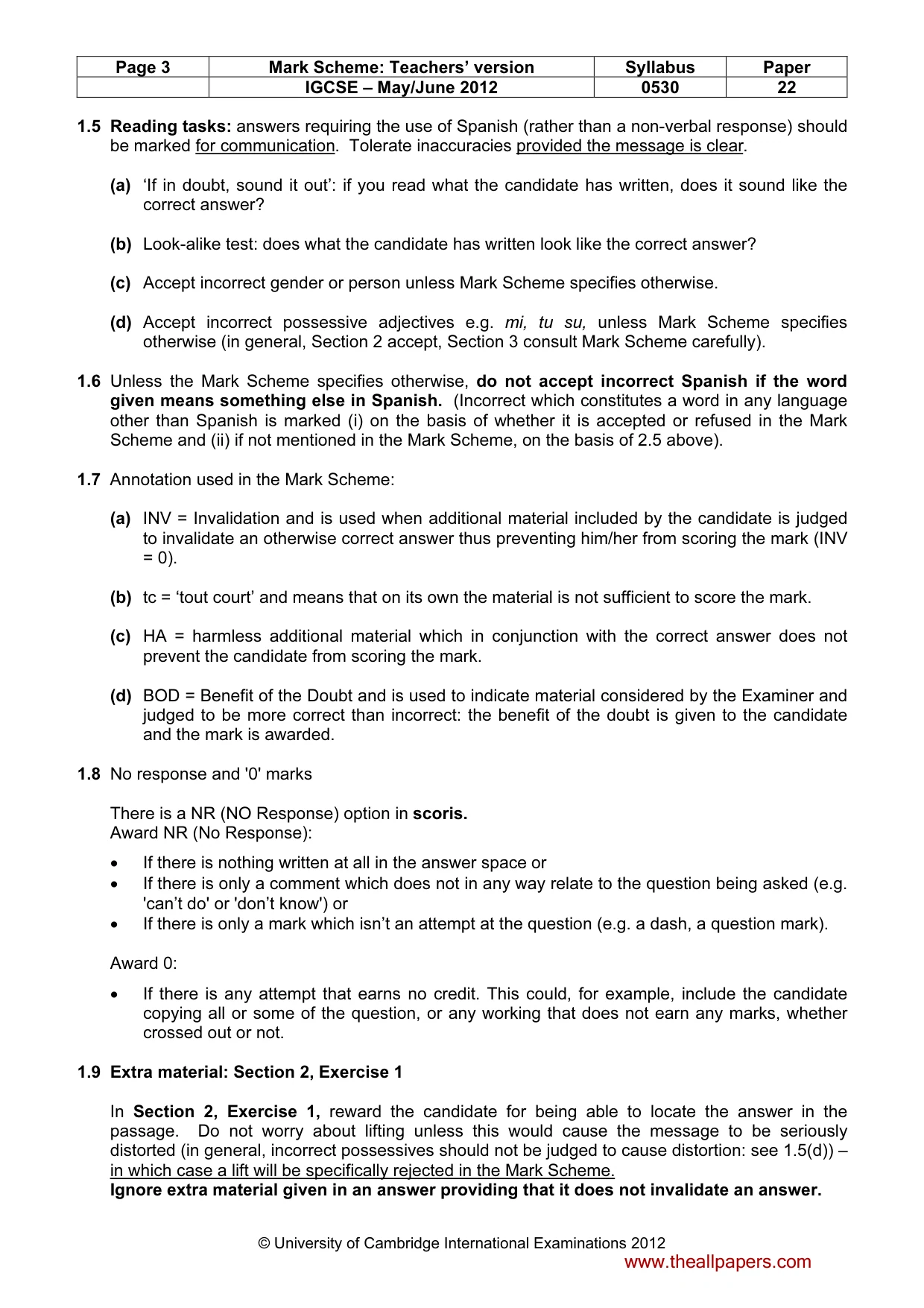 Mark scheme, page 3 of 12