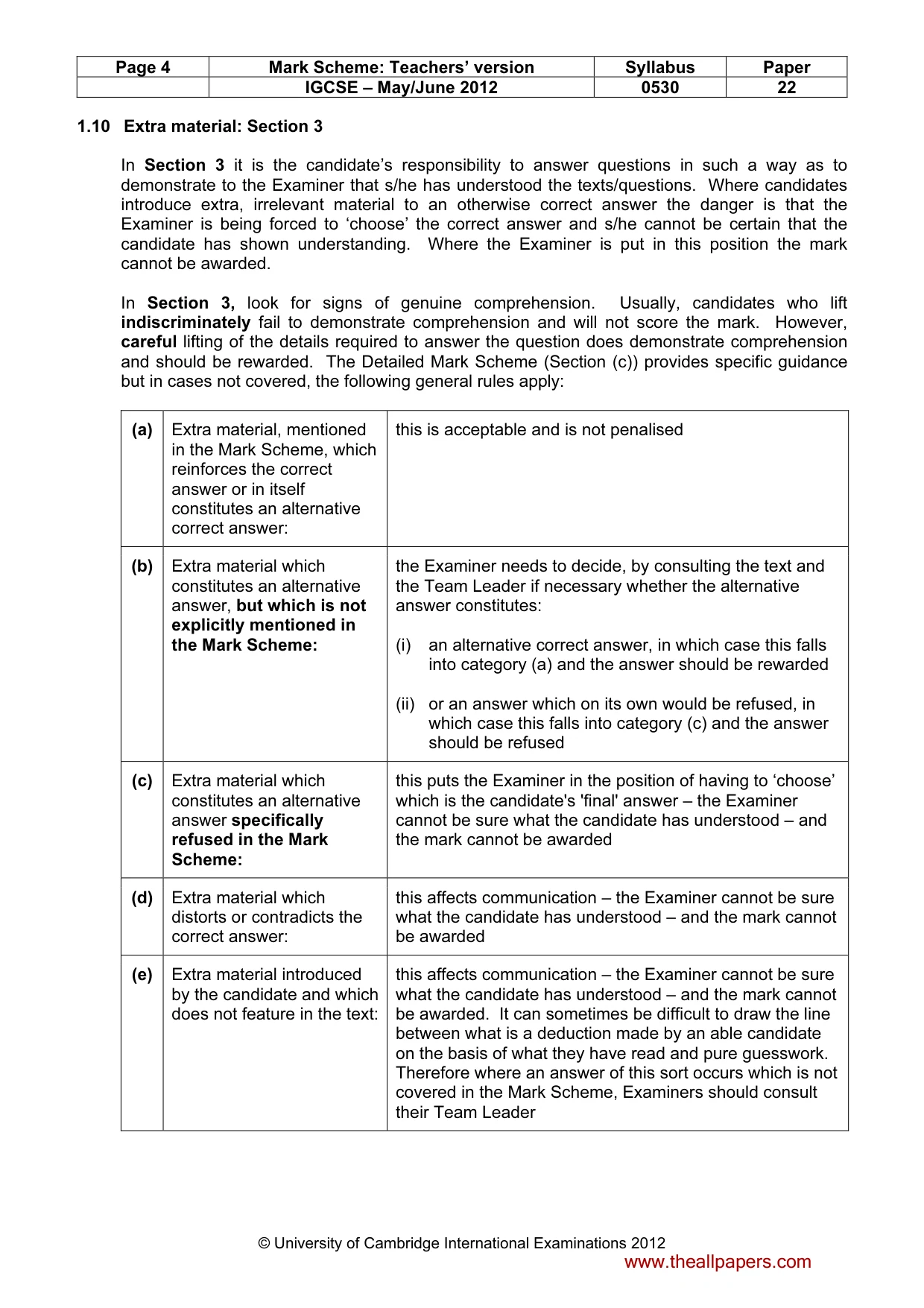 Mark scheme, page 4 of 12