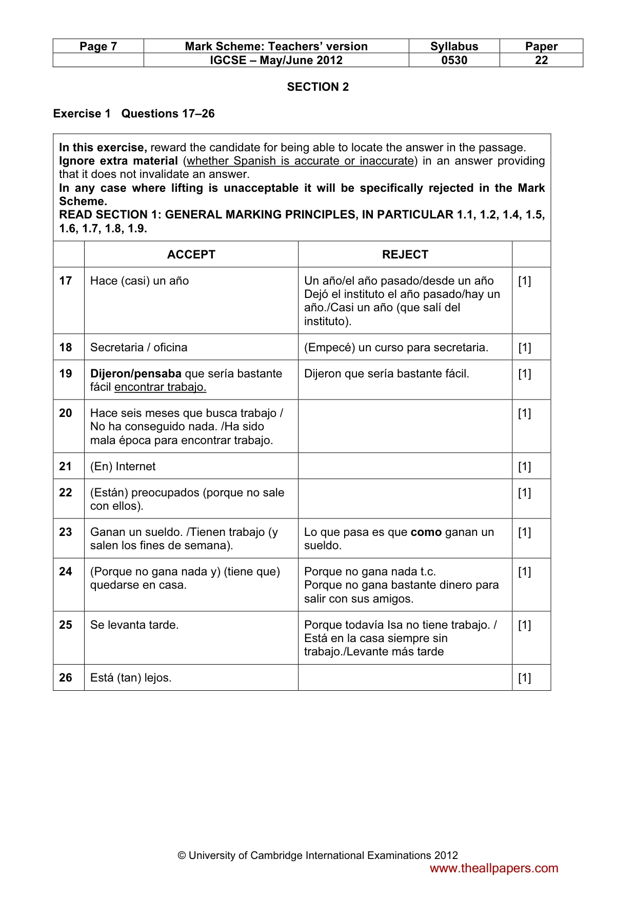 Mark scheme, page 7 of 12