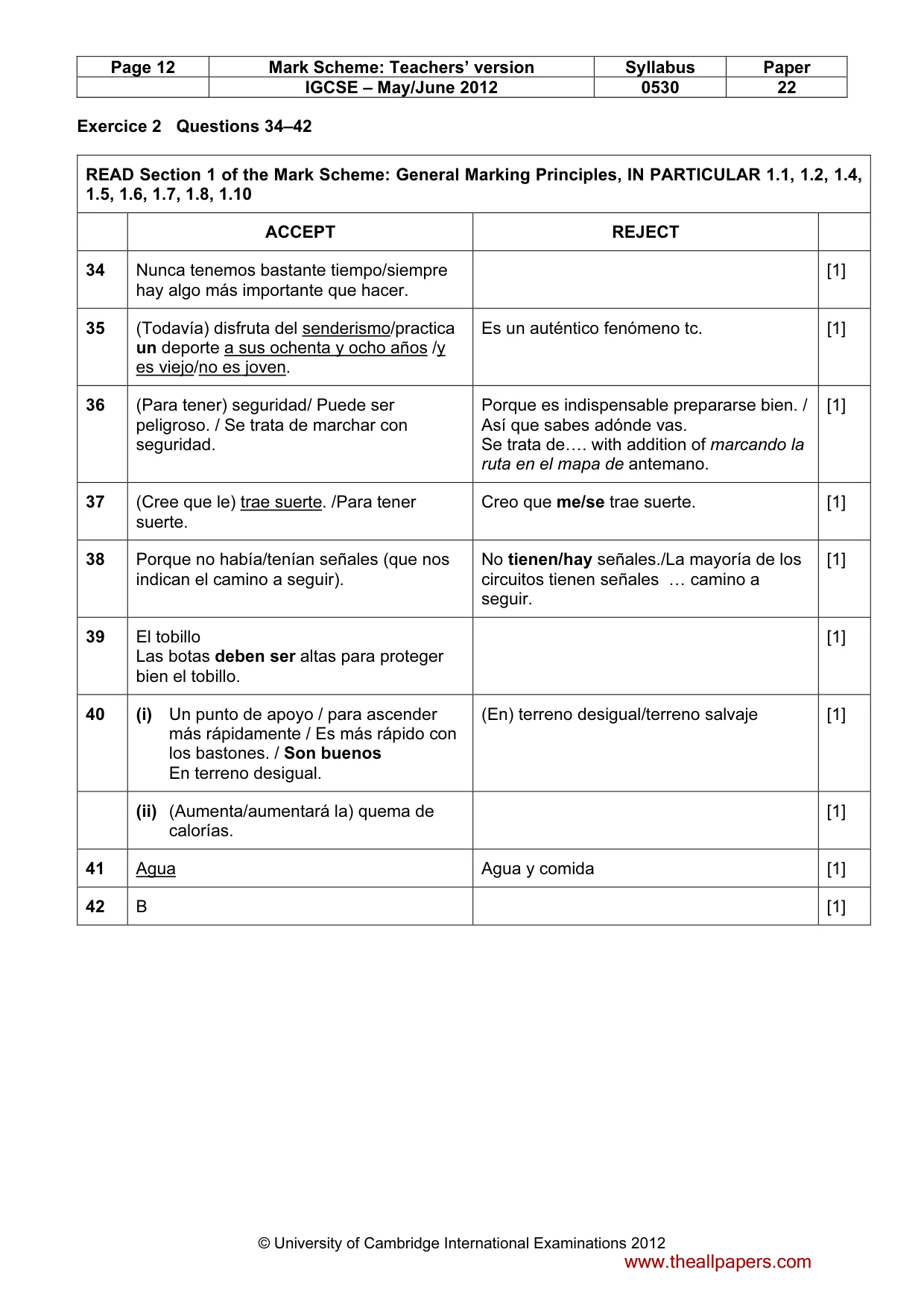 Mark scheme, page 12 of 12