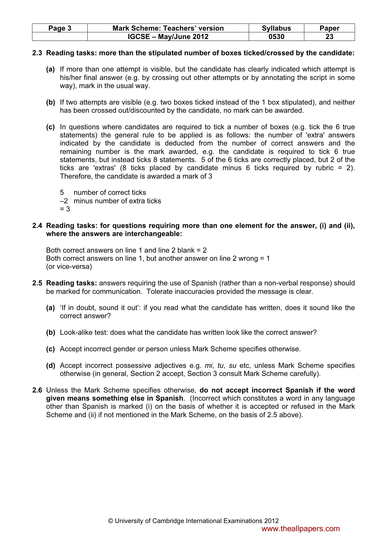 Mark scheme, page 3 of 11
