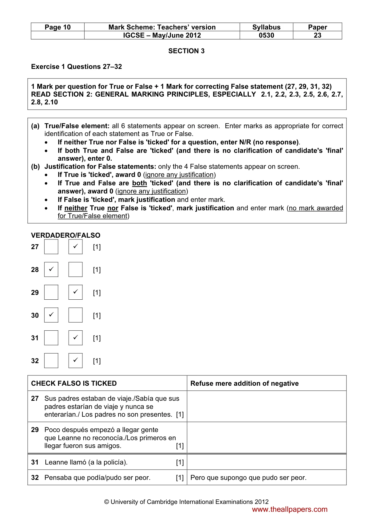 Mark scheme, page 10 of 11