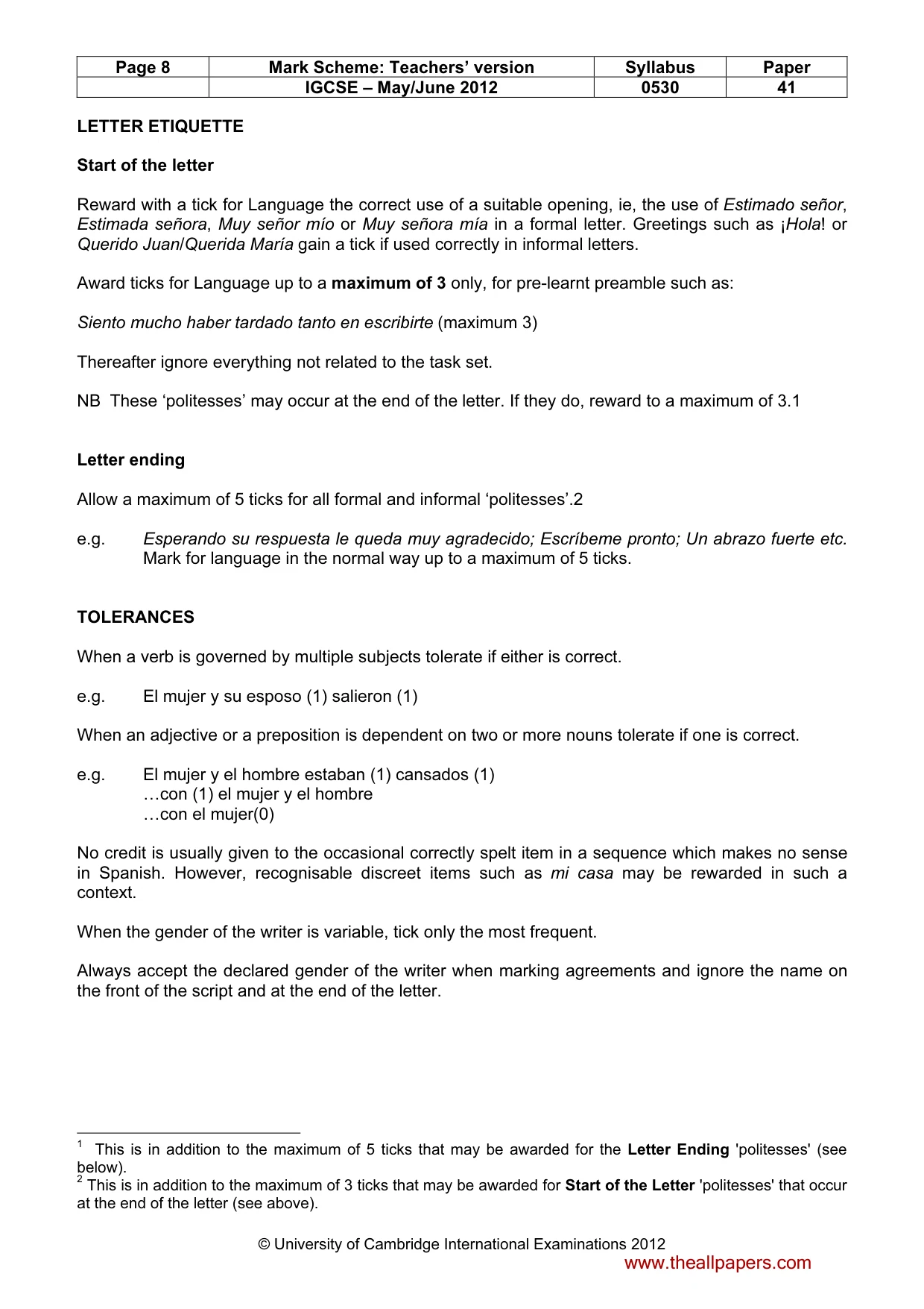 Mark scheme, page 8 of 19