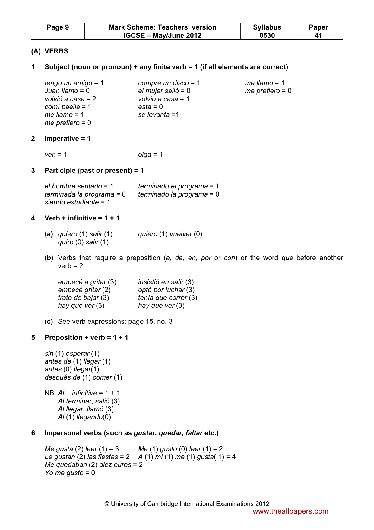 Mark scheme, page 9 of 19