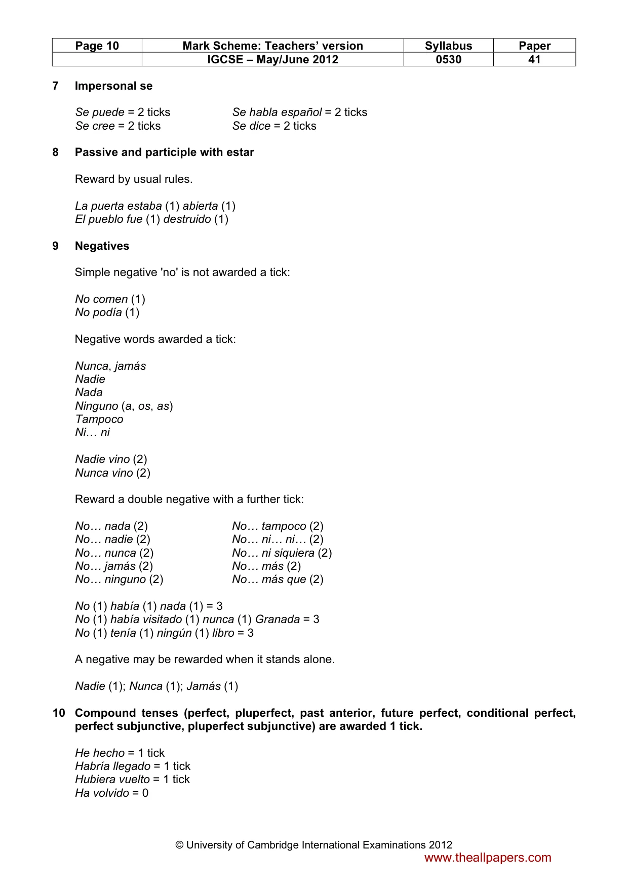 Mark scheme, page 10 of 19