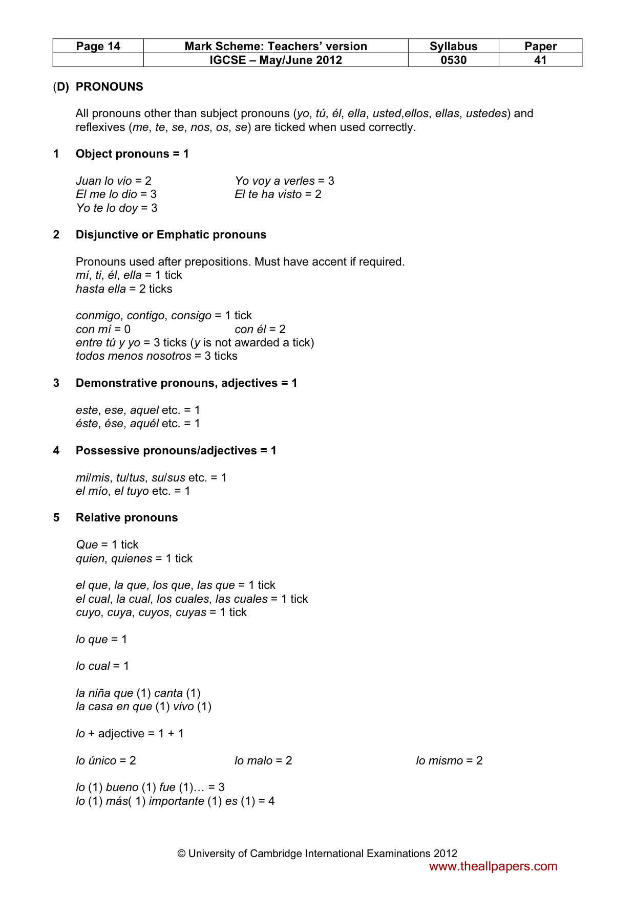 Mark scheme, page 14 of 19