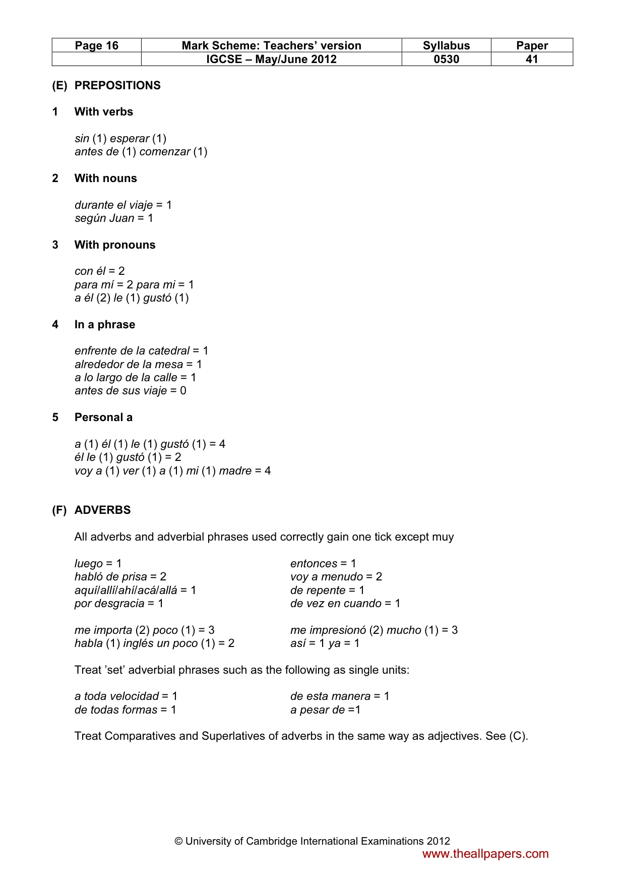 Mark scheme, page 16 of 19