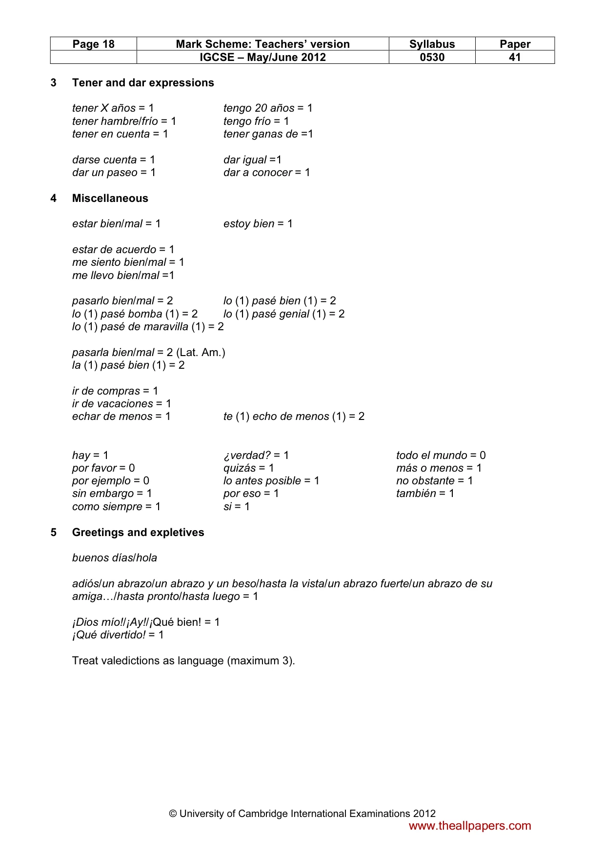 Mark scheme, page 18 of 19