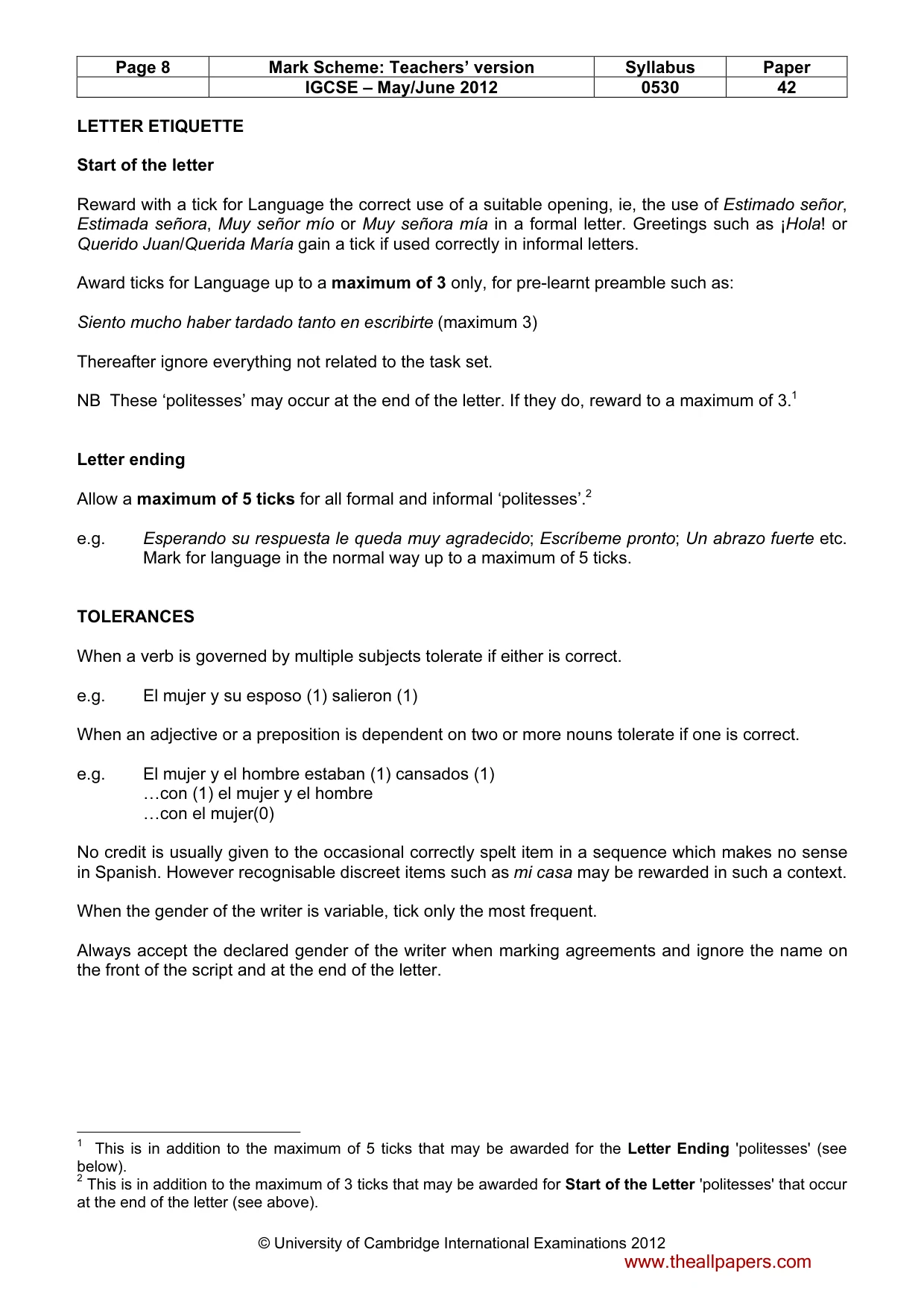 Mark scheme, page 8 of 19