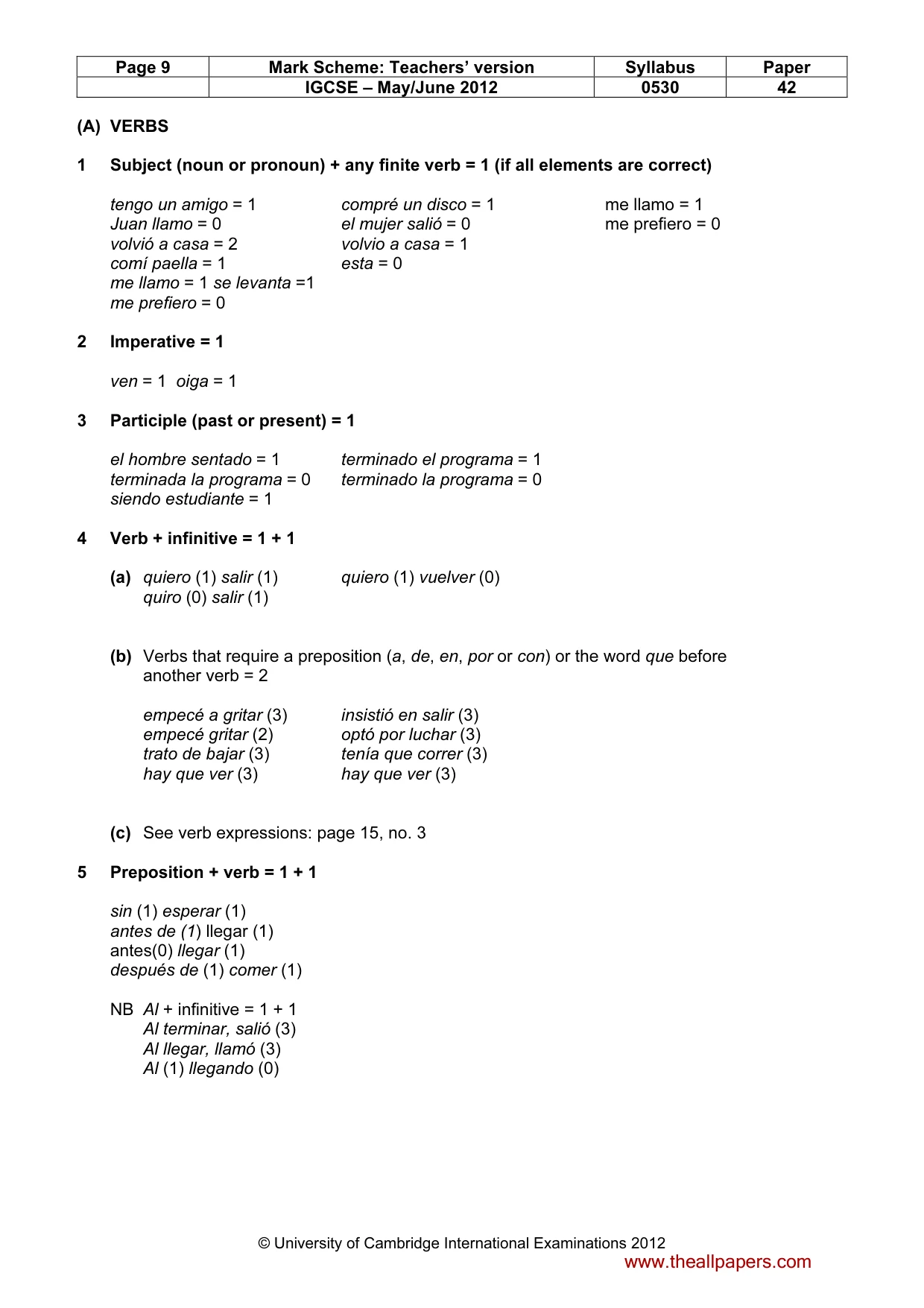 Mark scheme, page 9 of 19