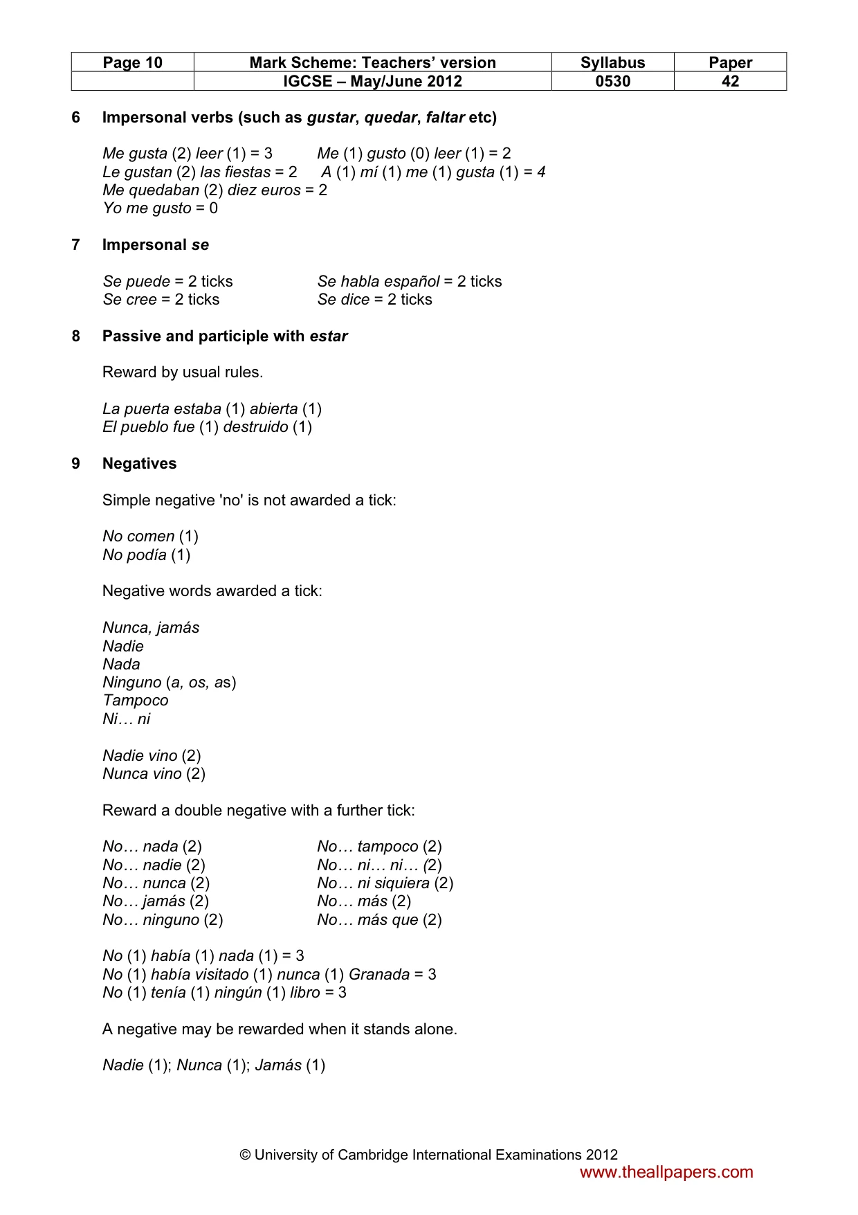 Mark scheme, page 10 of 19