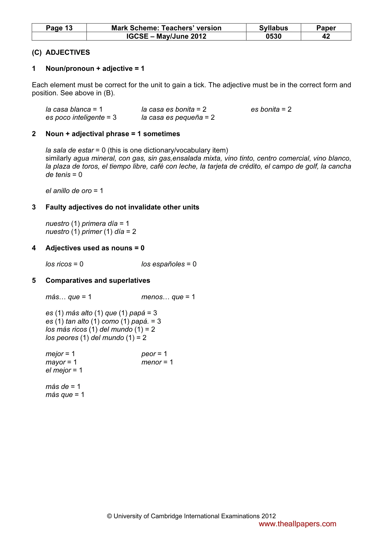 Mark scheme, page 13 of 19