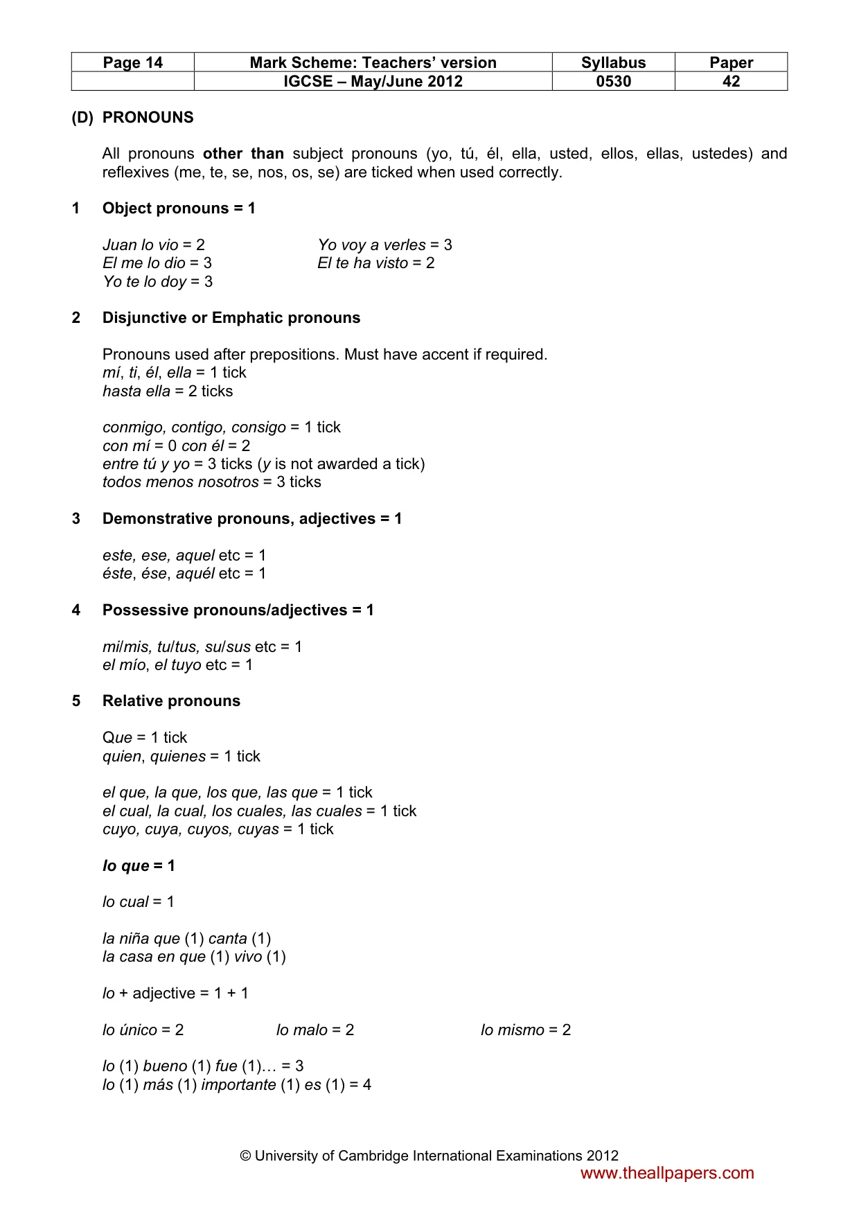 Mark scheme, page 14 of 19