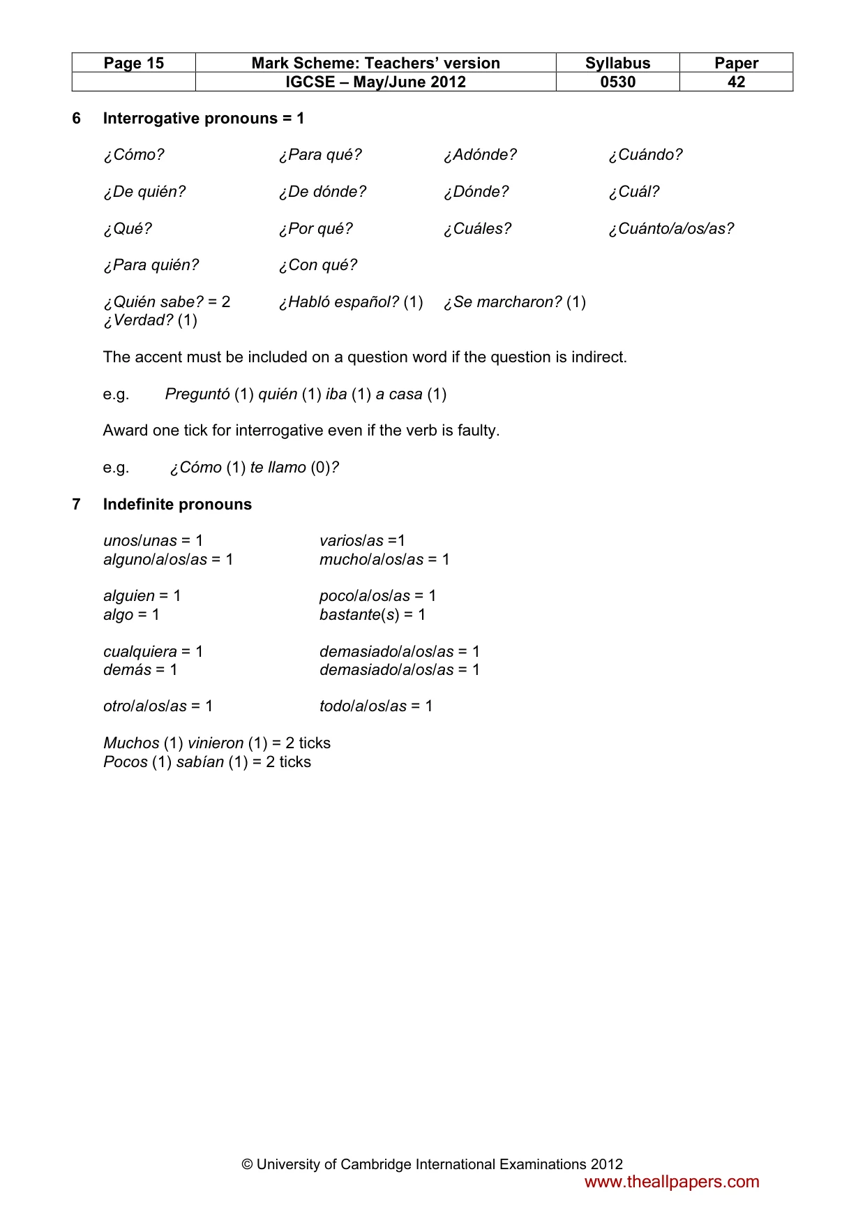 Mark scheme, page 15 of 19