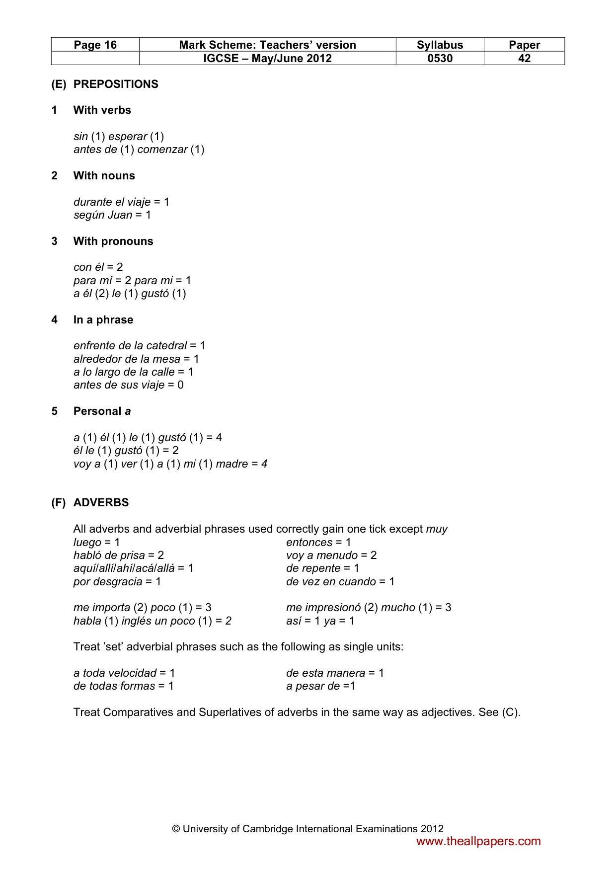 Mark scheme, page 16 of 19