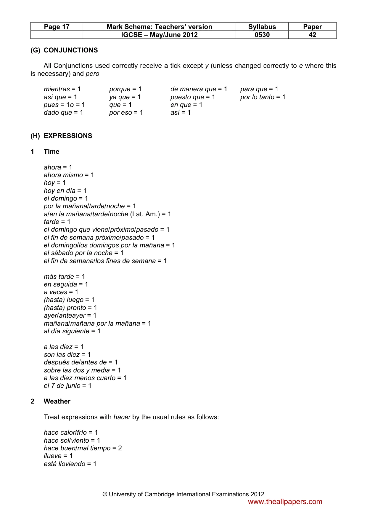 Mark scheme, page 17 of 19