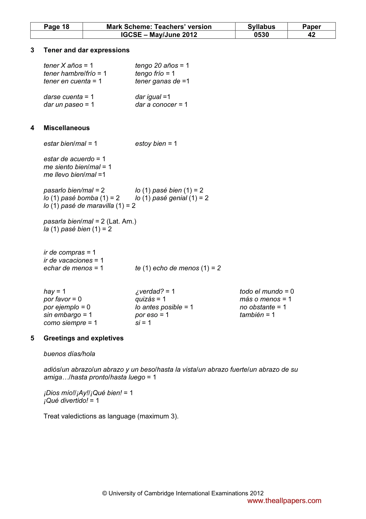 Mark scheme, page 18 of 19