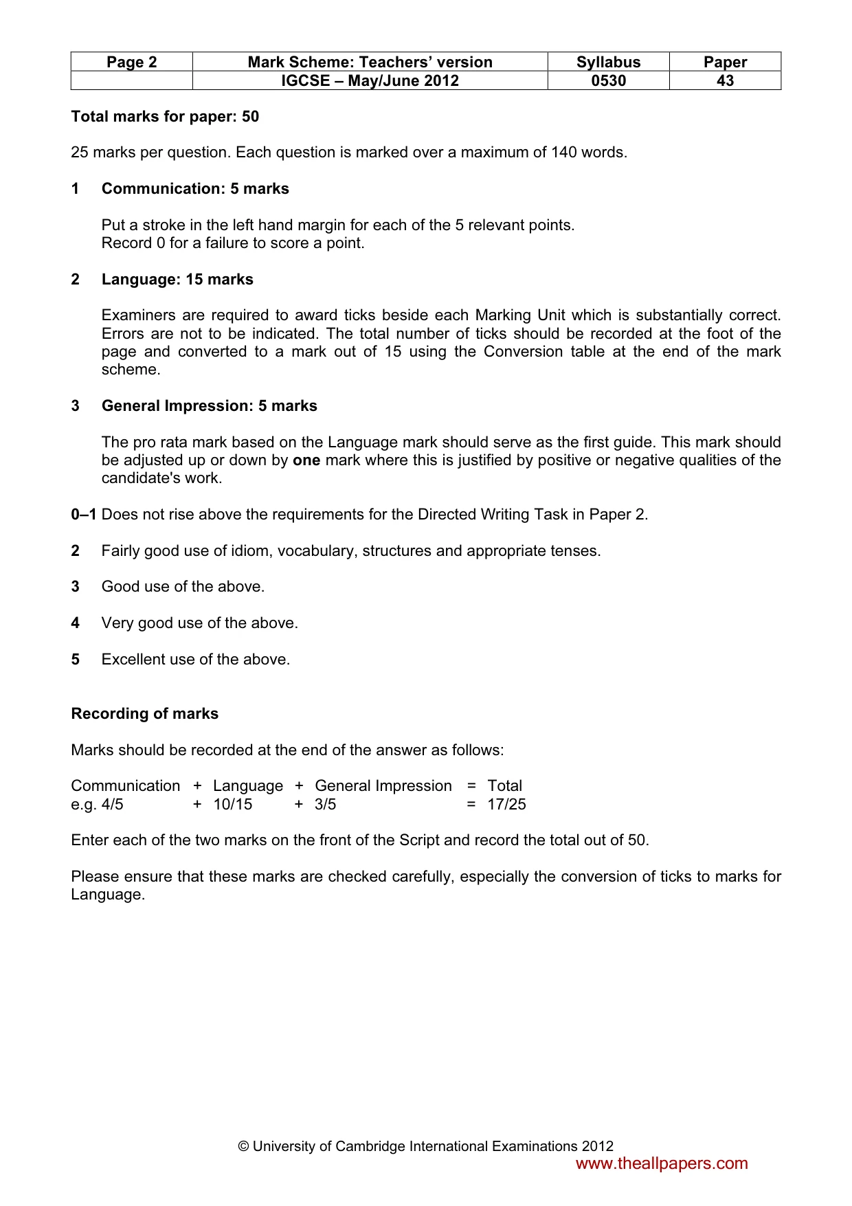 Mark scheme, page 2 of 18