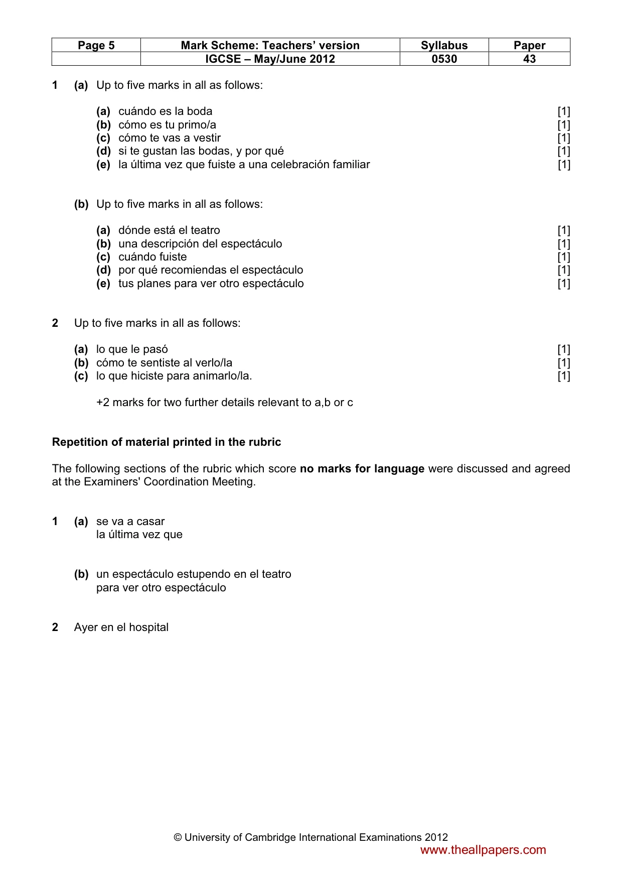 Mark scheme, page 5 of 18