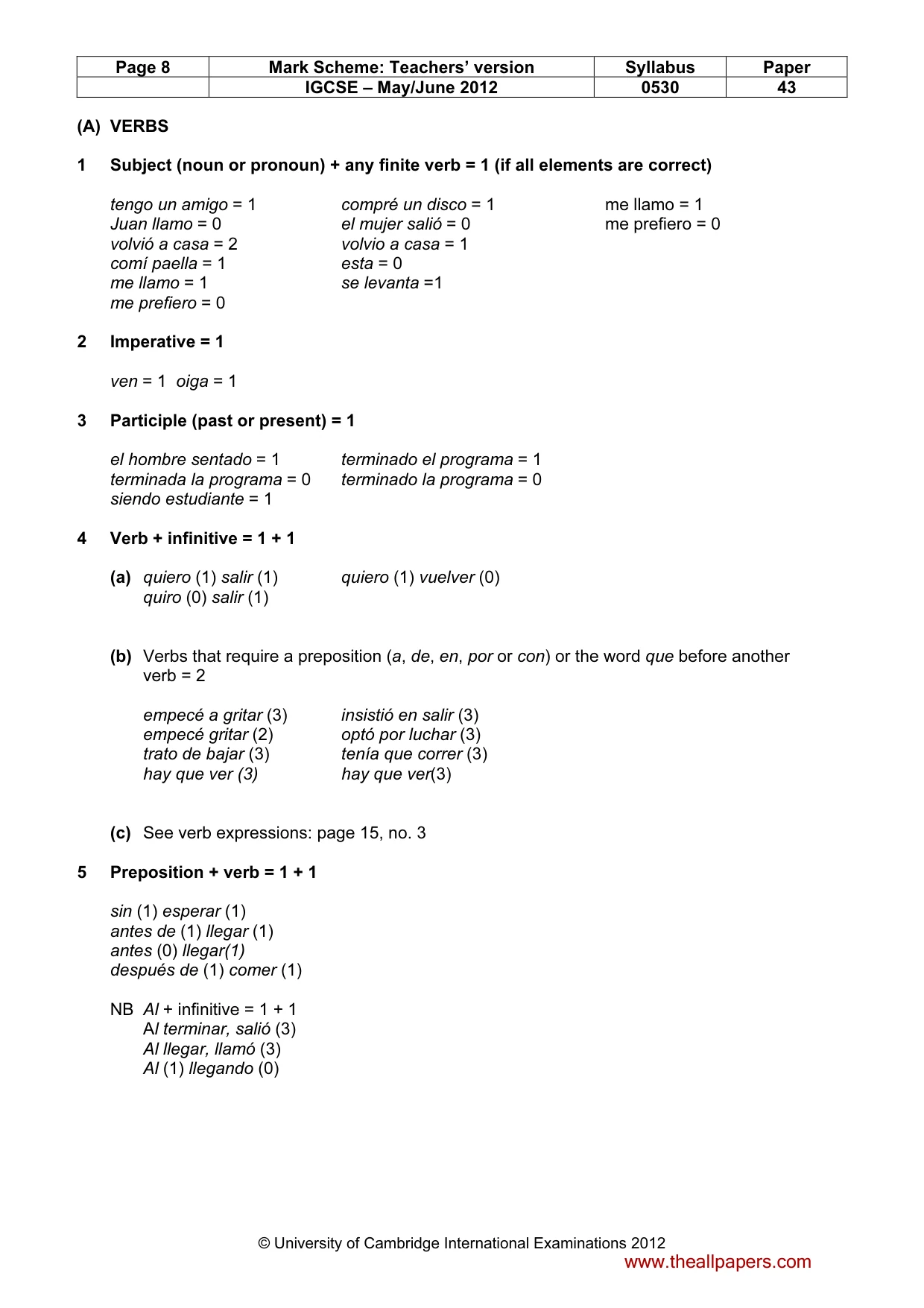 Mark scheme, page 8 of 18
