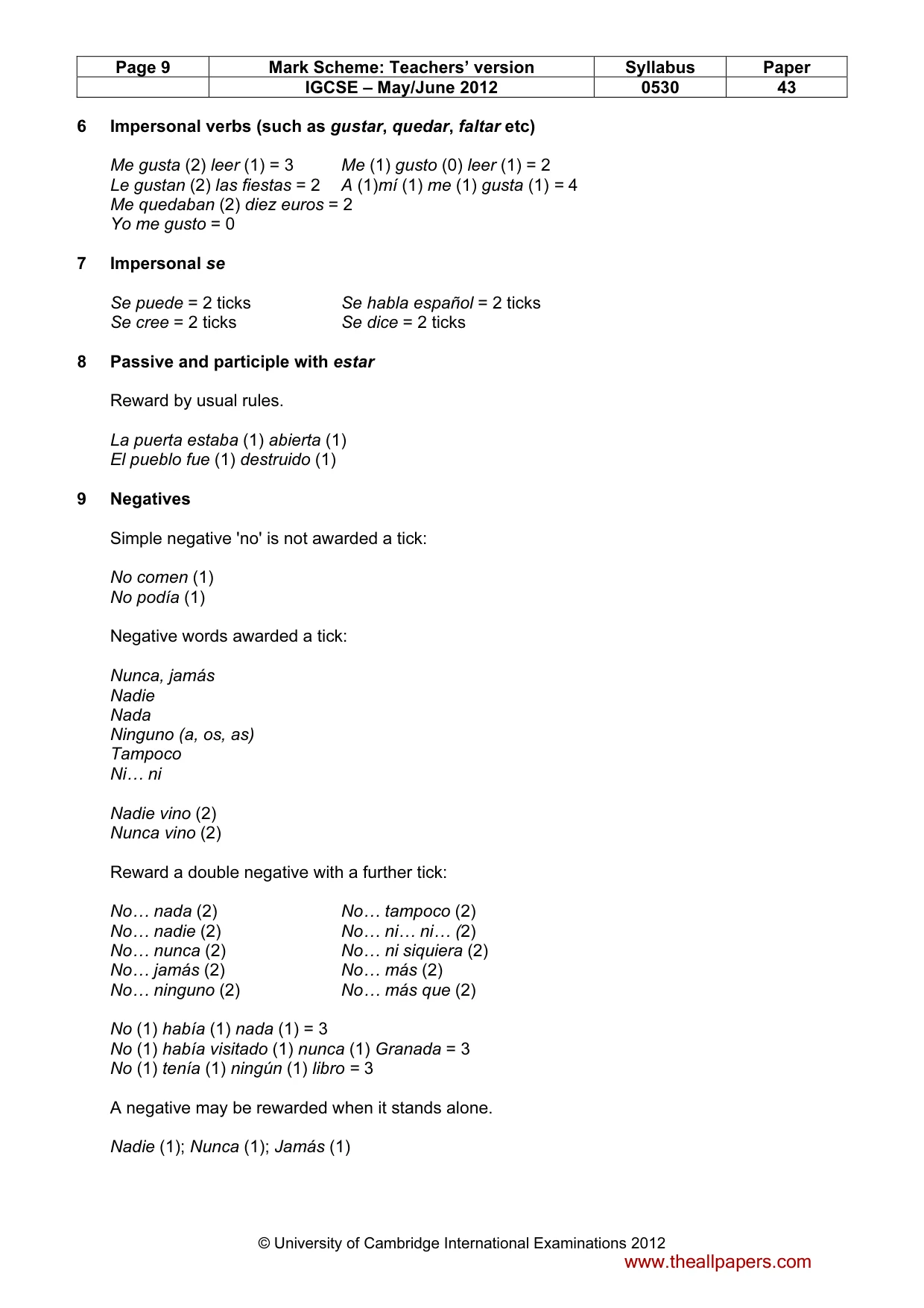 Mark scheme, page 9 of 18