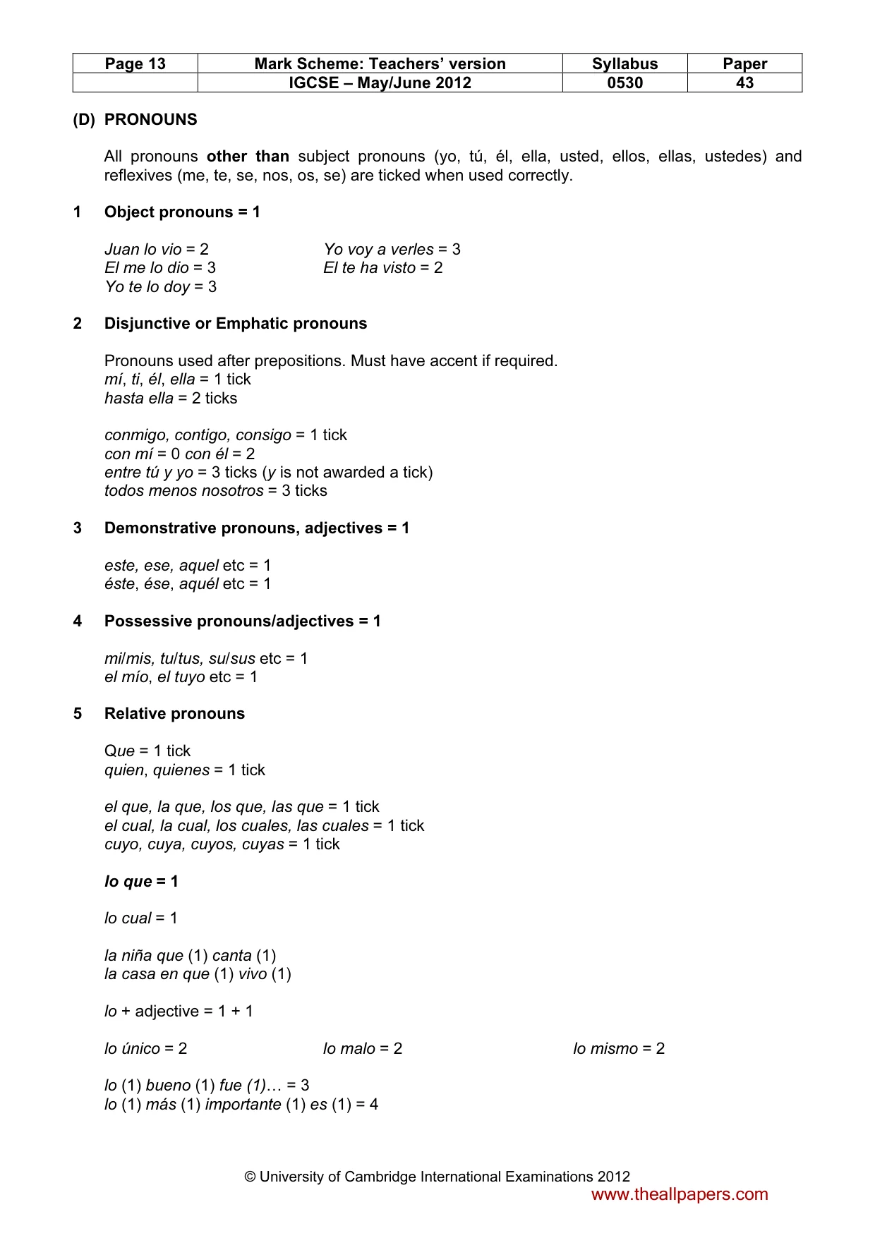 Mark scheme, page 13 of 18