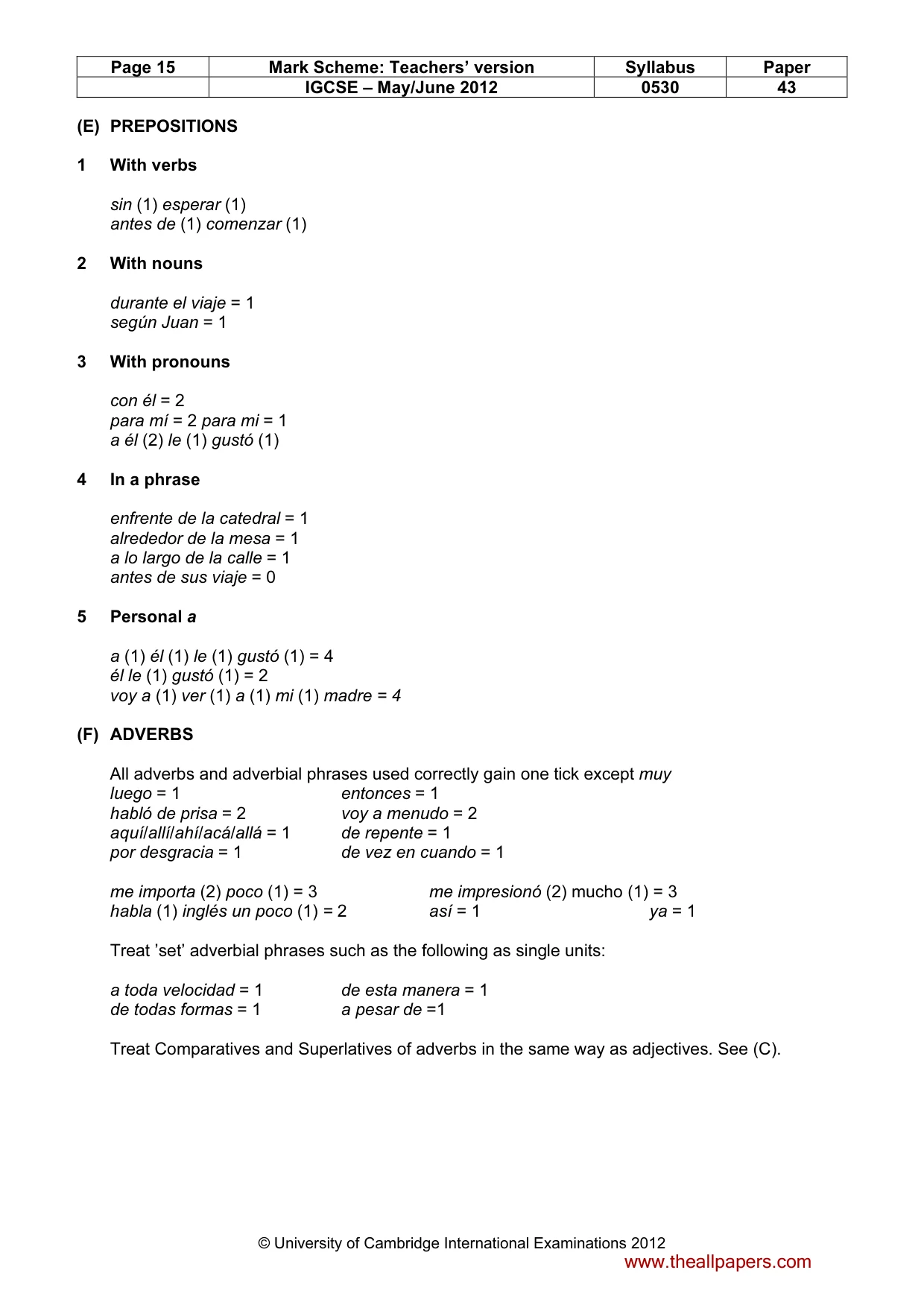 Mark scheme, page 15 of 18