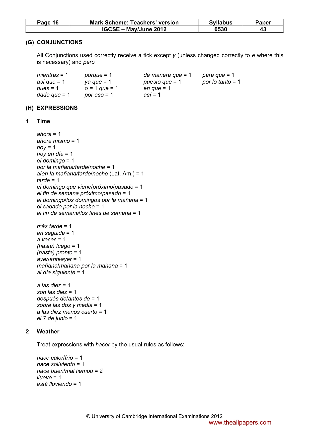 Mark scheme, page 16 of 18