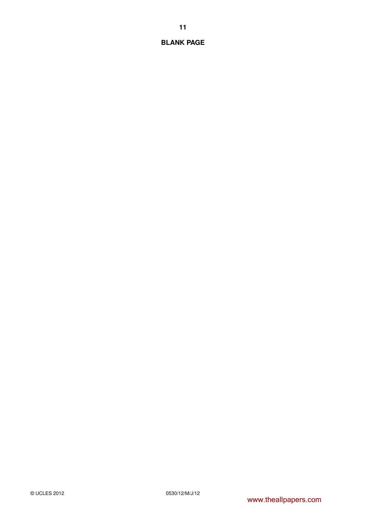 Cambridge IGCSE Spanish - Foreign Language 0530 2012 May/June Paper 1 · Variant 2 question paper, page 11 of 12