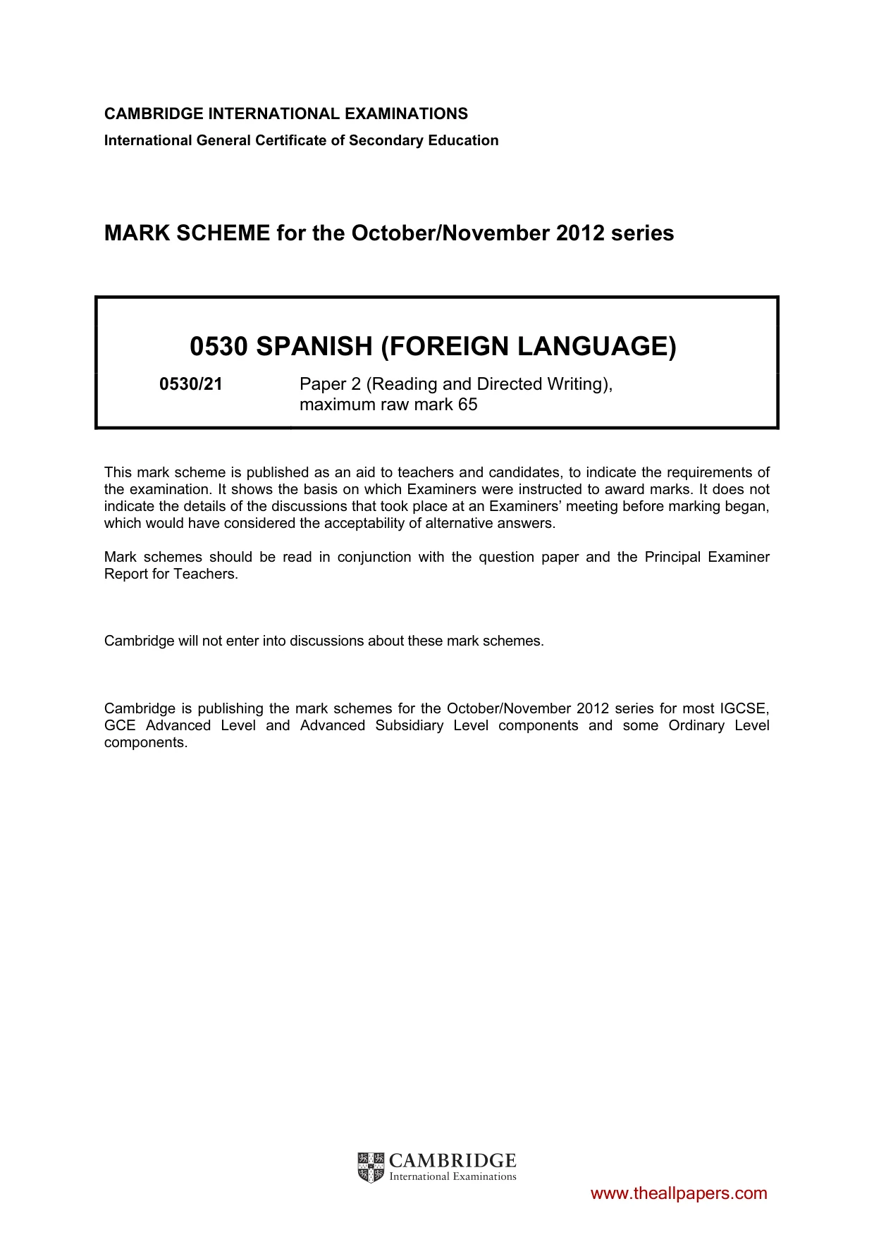 Mark scheme, page 1 of 10