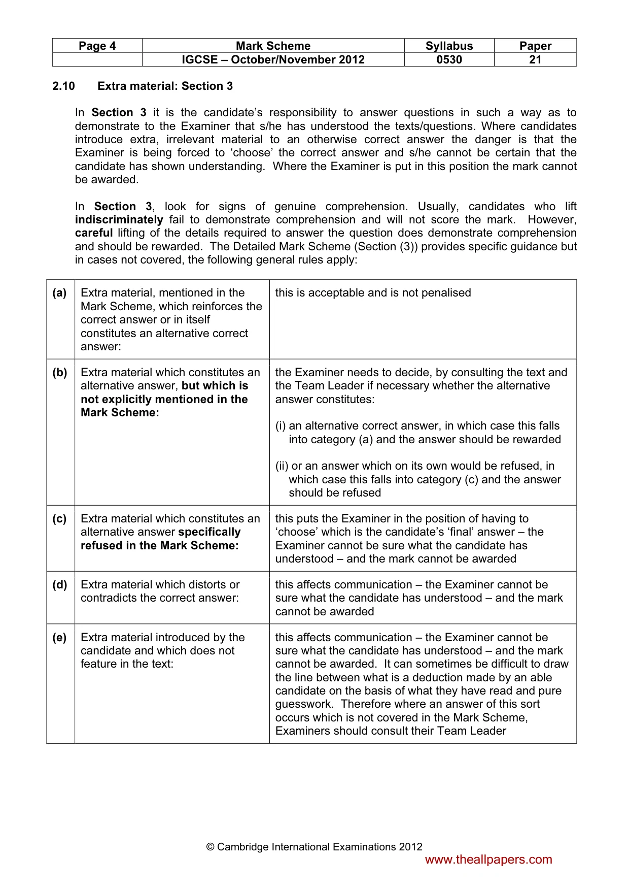Mark scheme, page 4 of 10