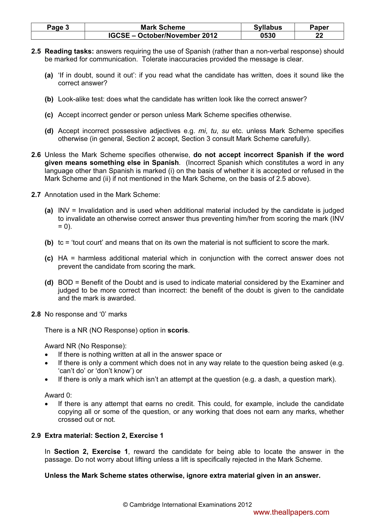 Mark scheme, page 3 of 10