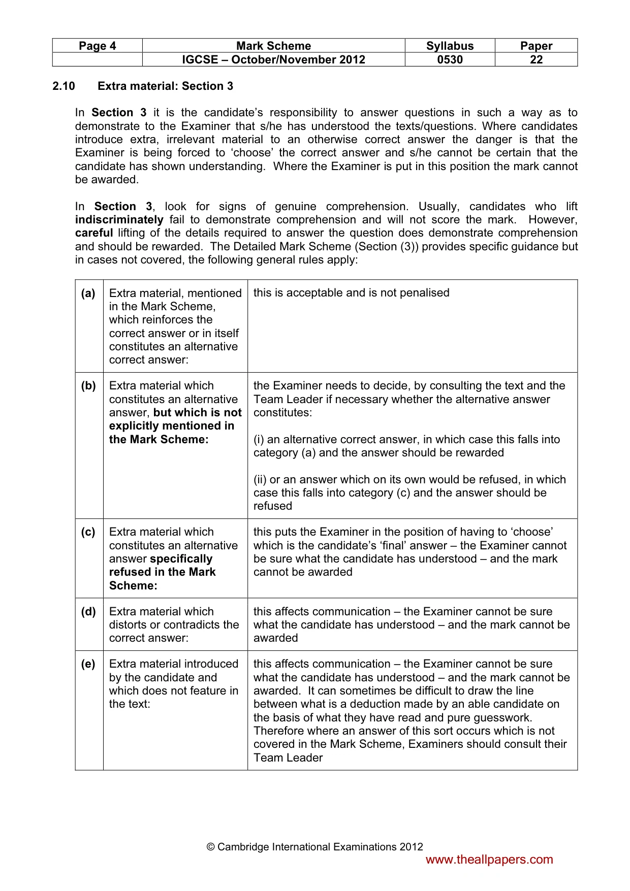 Mark scheme, page 4 of 10
