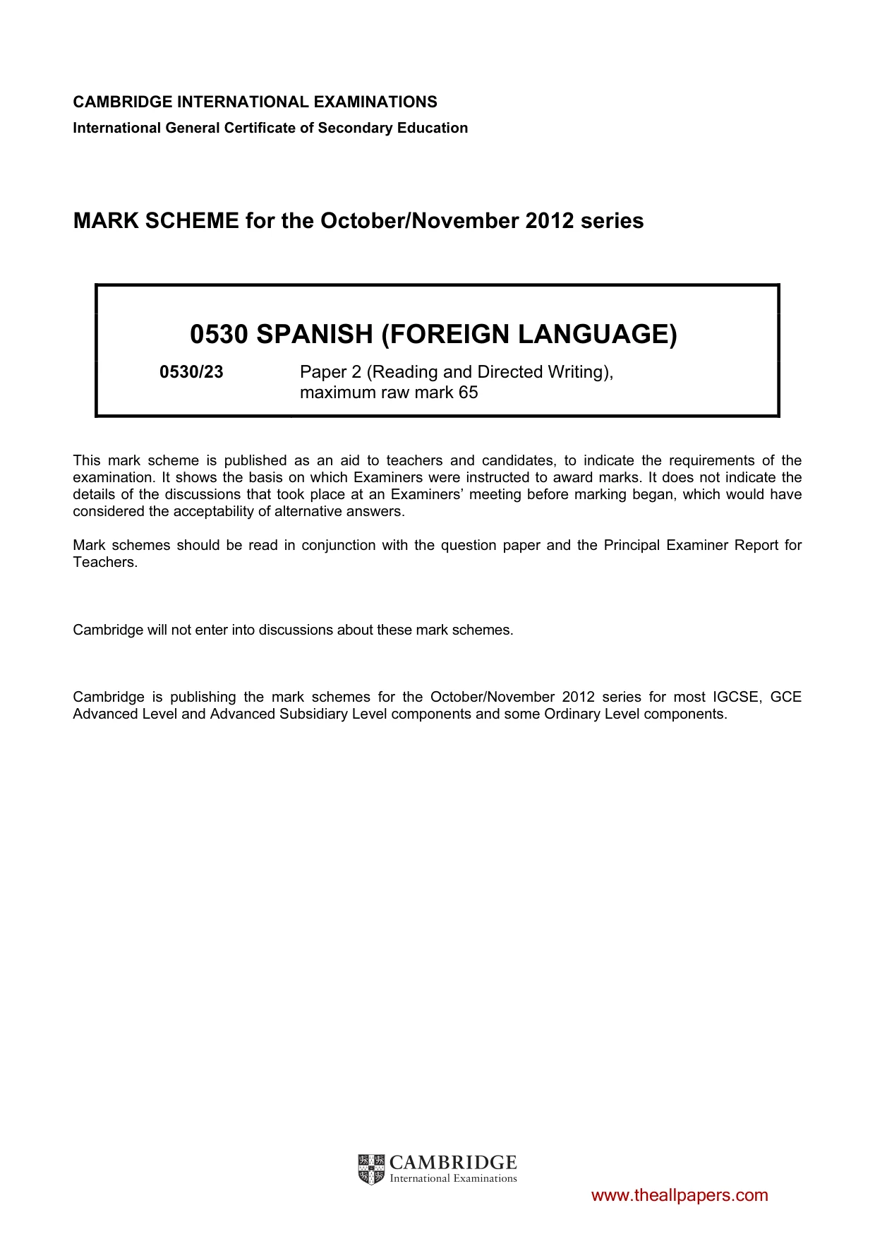 Mark scheme, page 1 of 10