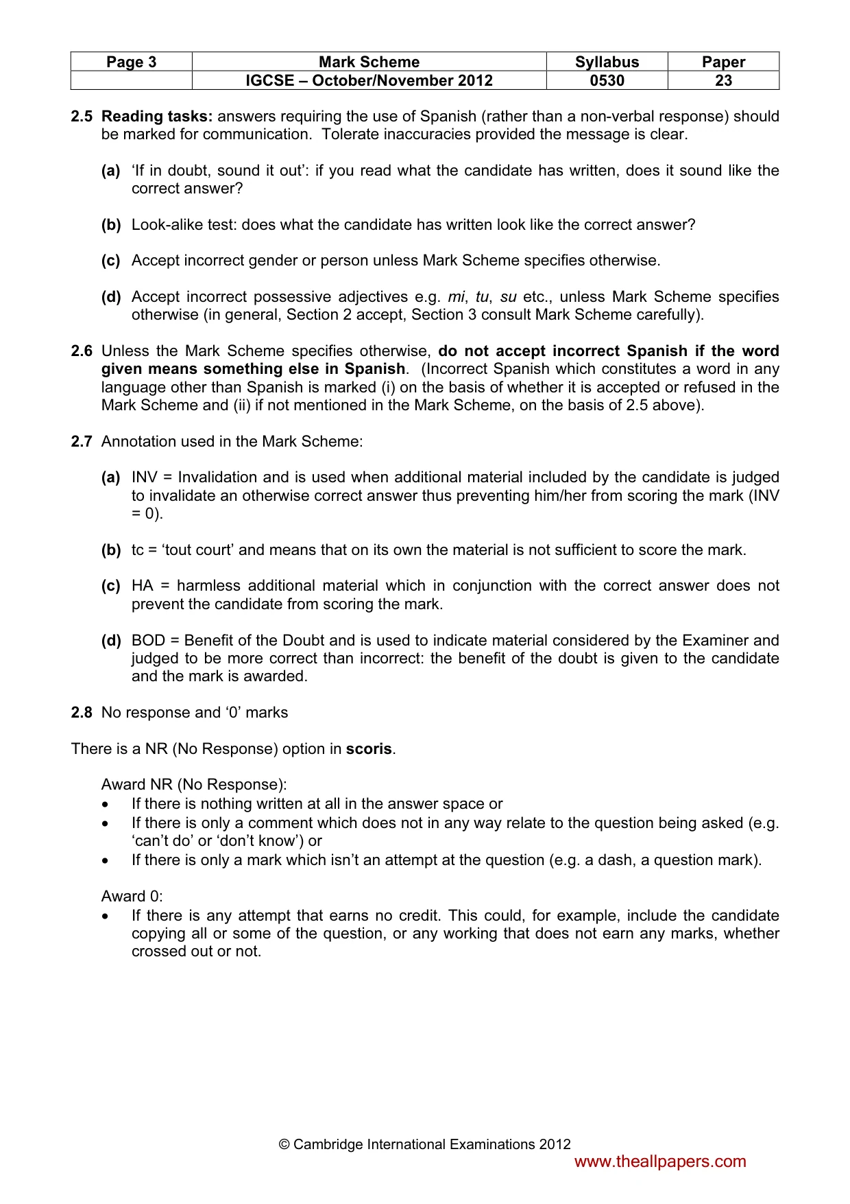 Mark scheme, page 3 of 10