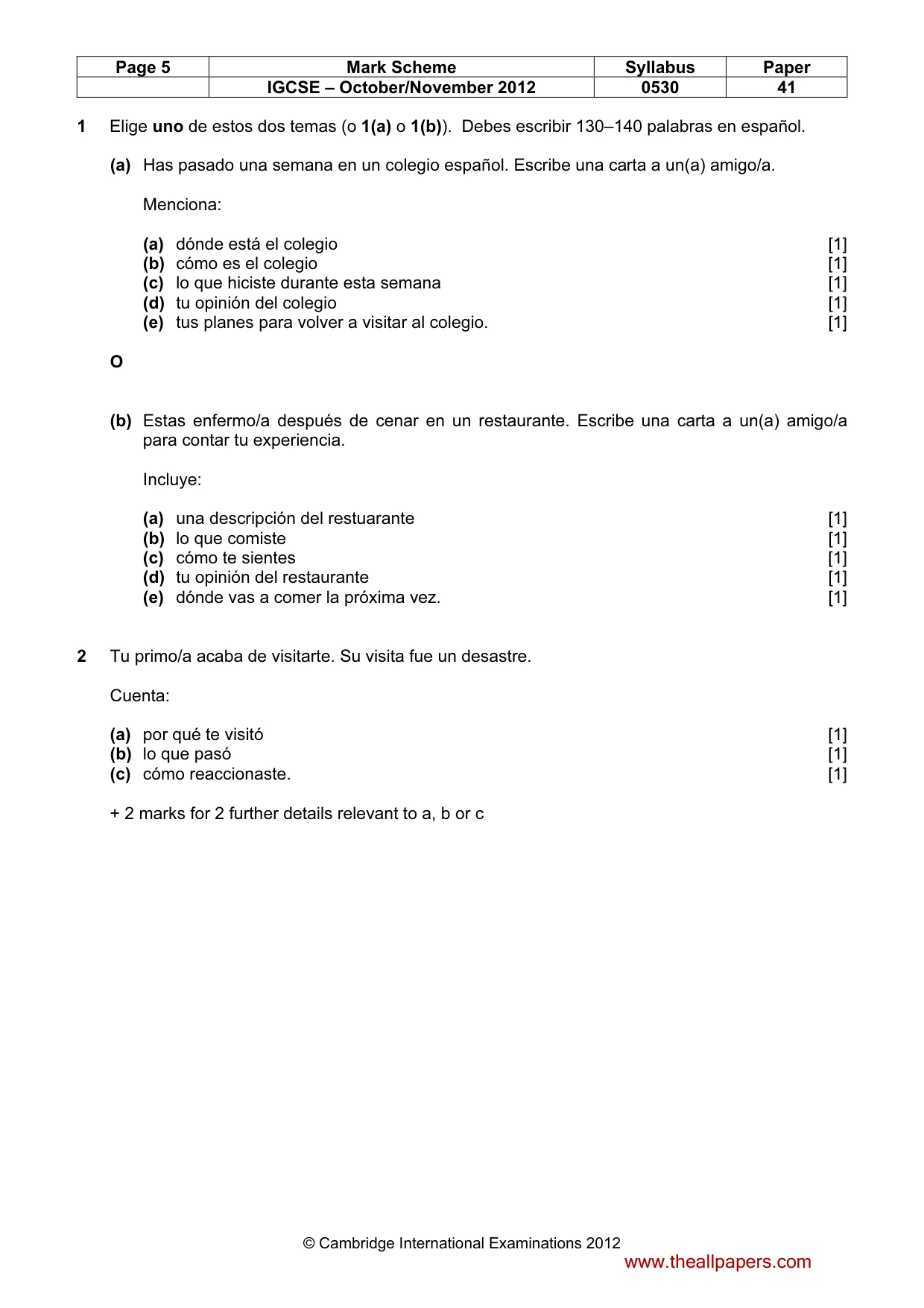 Mark scheme, page 5 of 18