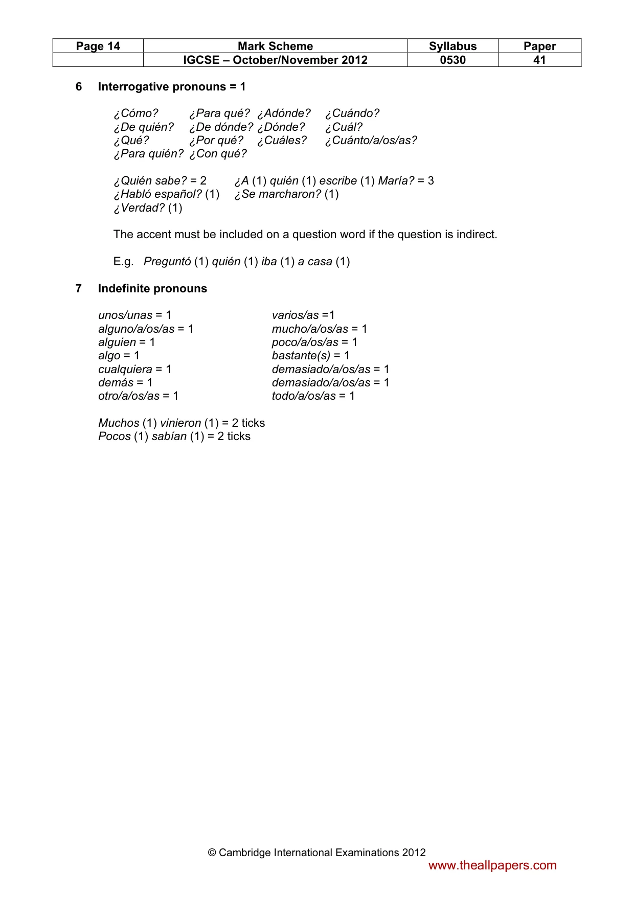 Mark scheme, page 14 of 18